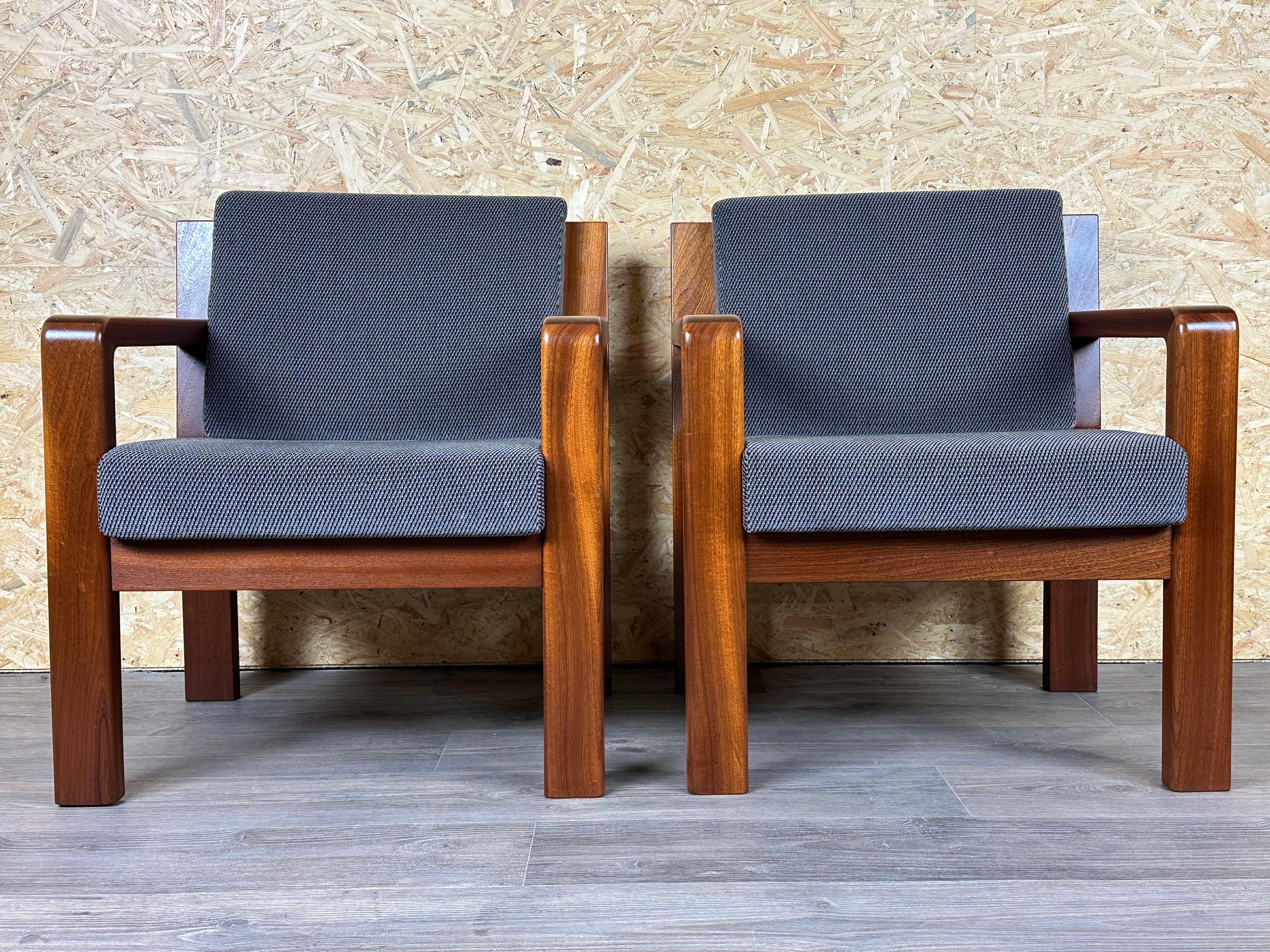 Danois 2x 60s 70s Teck Easy Chair Lounge Chairs Danish Modern Design en vente