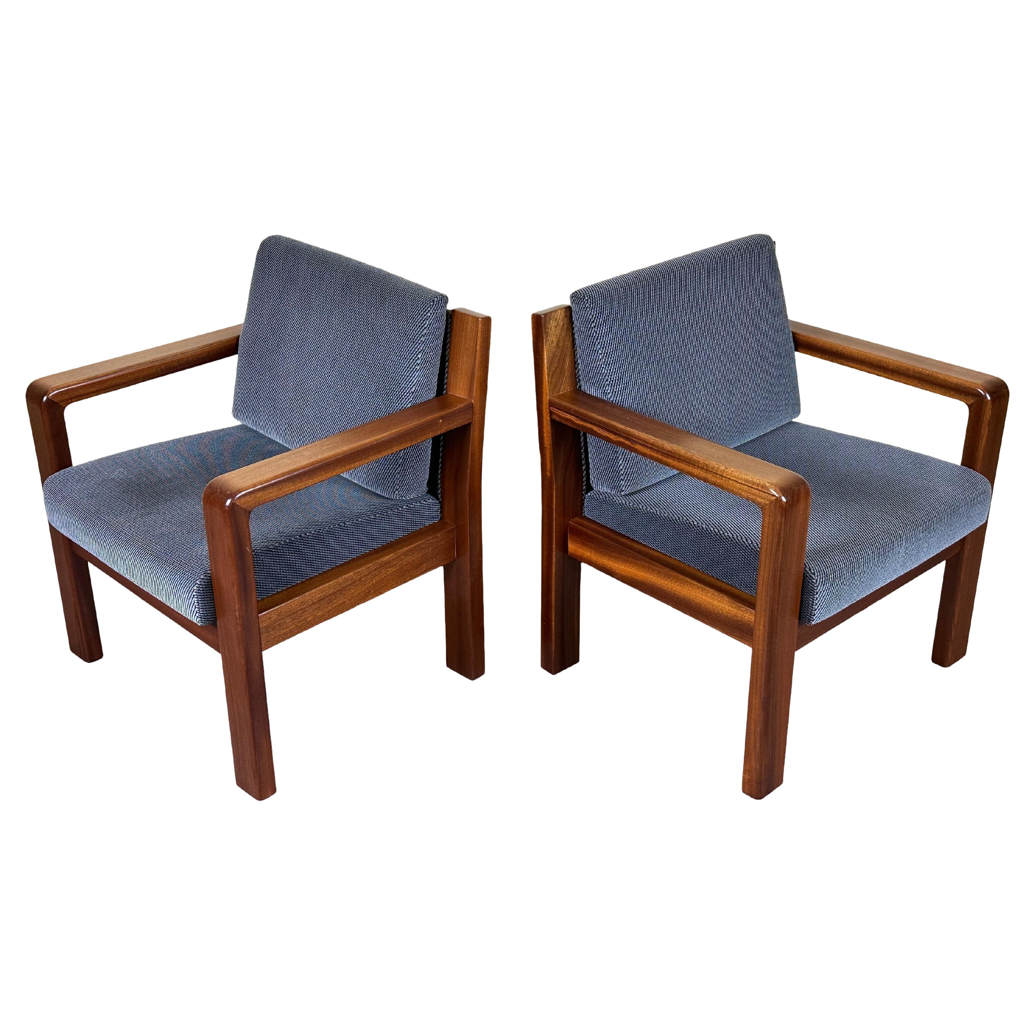 2x 60s 70s Teck Easy Chair Lounge Chairs Danish Modern Design en vente