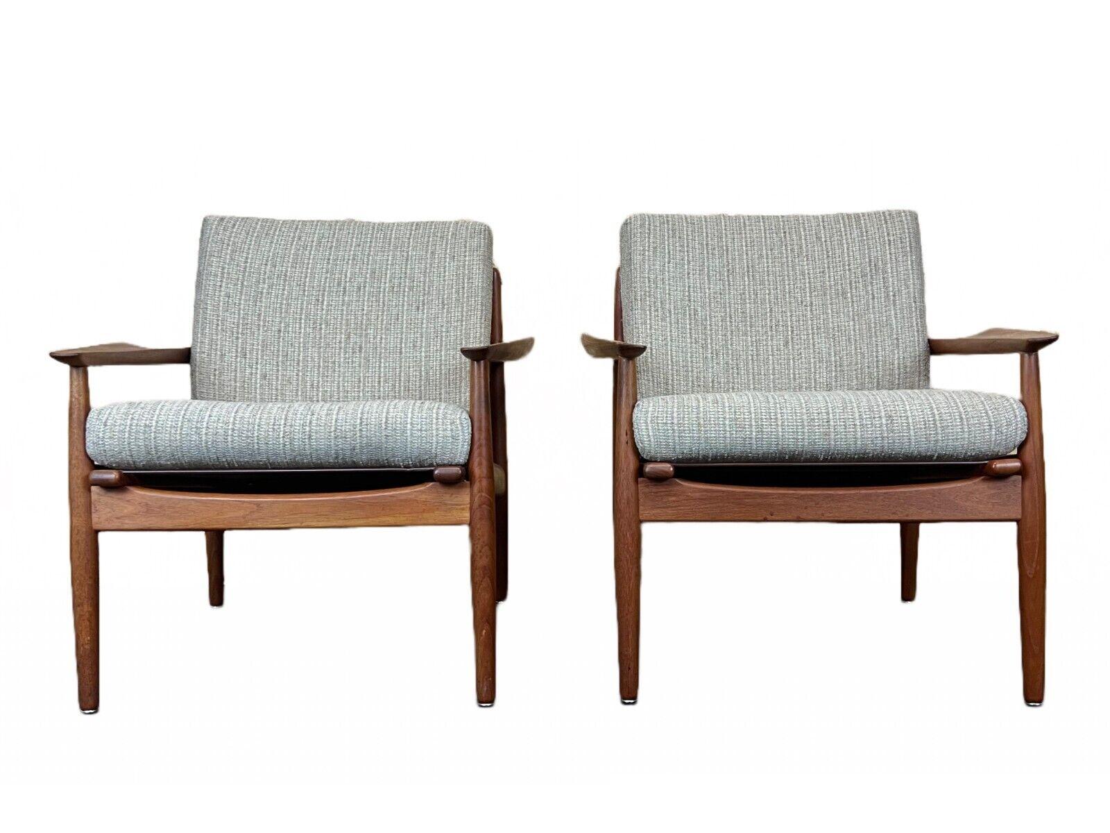 2x 60s 70s Teak Easy Chair Svend Aage Eriksen for Glostrup Design

Object: armchair

Manufacturer: Glostrup

Condition: good

Age: around 1960-1970

Dimensions:

Width = 72.5cm
Depth = 76cm
Height = 77cm
Seat height = 43cm

Other