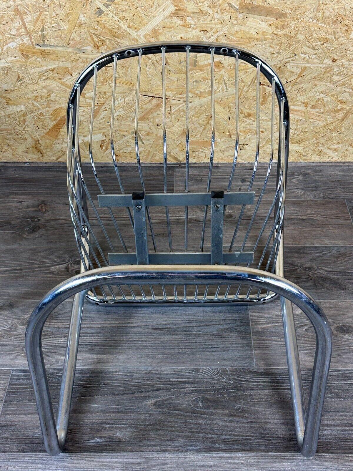 2x 60s 70s wire chair armchair dining chair metal chrome plated design en vente 8
