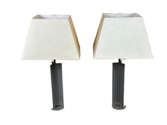 2x 60s 70s XL lampada da tavolo lampada da tavolo alluminio metallo design space age