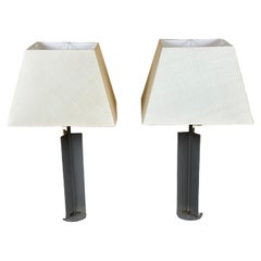 2x 60s 70s XL table lamp table lamp aluminum metal space age design