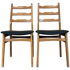 2x 70er-Sessel, Esszimmerstuhl, dänischer Polsterstuhl, Mid-Century-Design