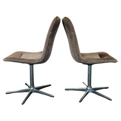 2x 70s Swivel Chair Dining Chair Upholstered Chair Mid Century Design 70s