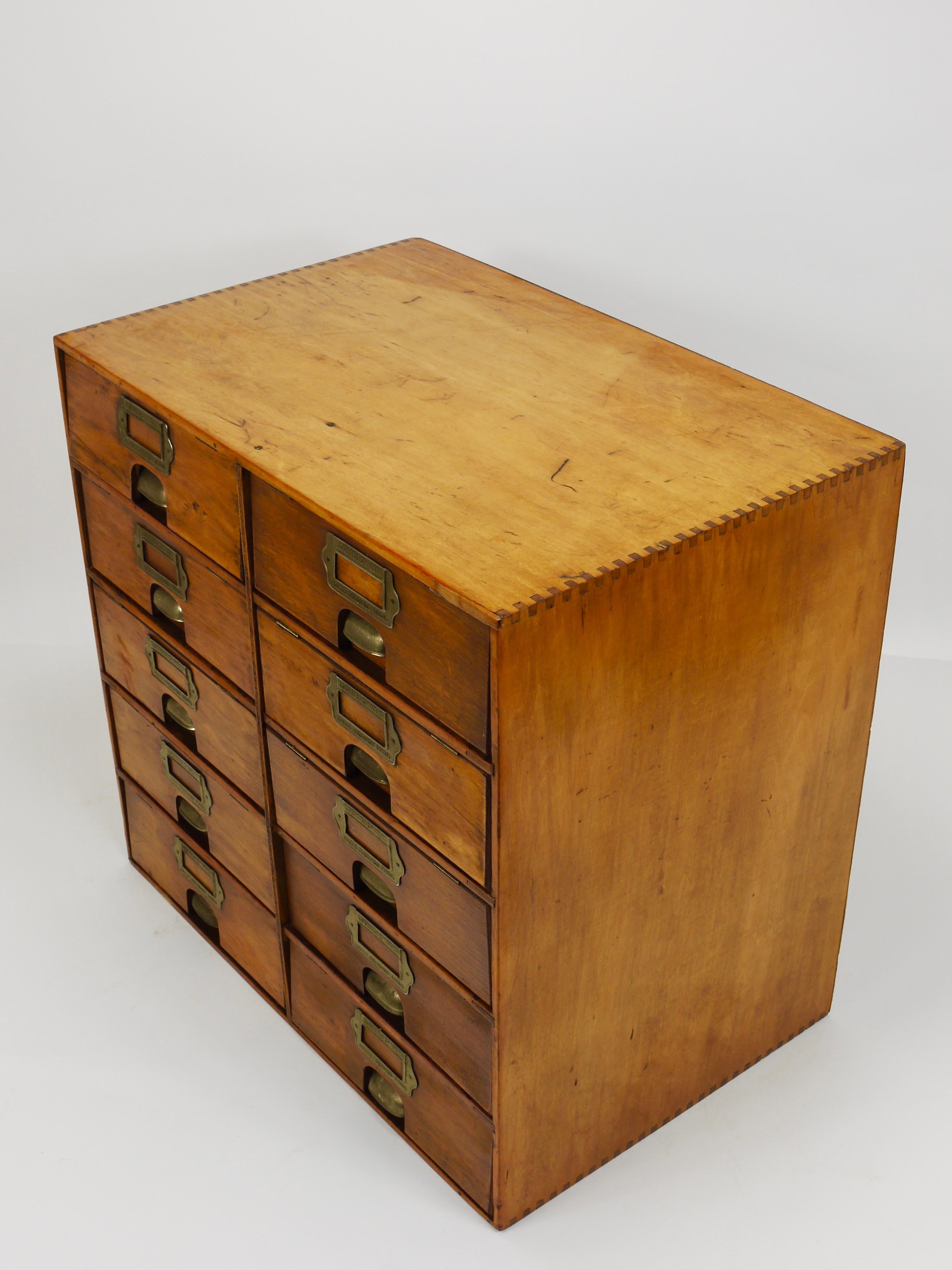 2x Antique Wooden Chest Of Drawers, Filing Cabinet, Lourié & Co, Vienna, 1910 6