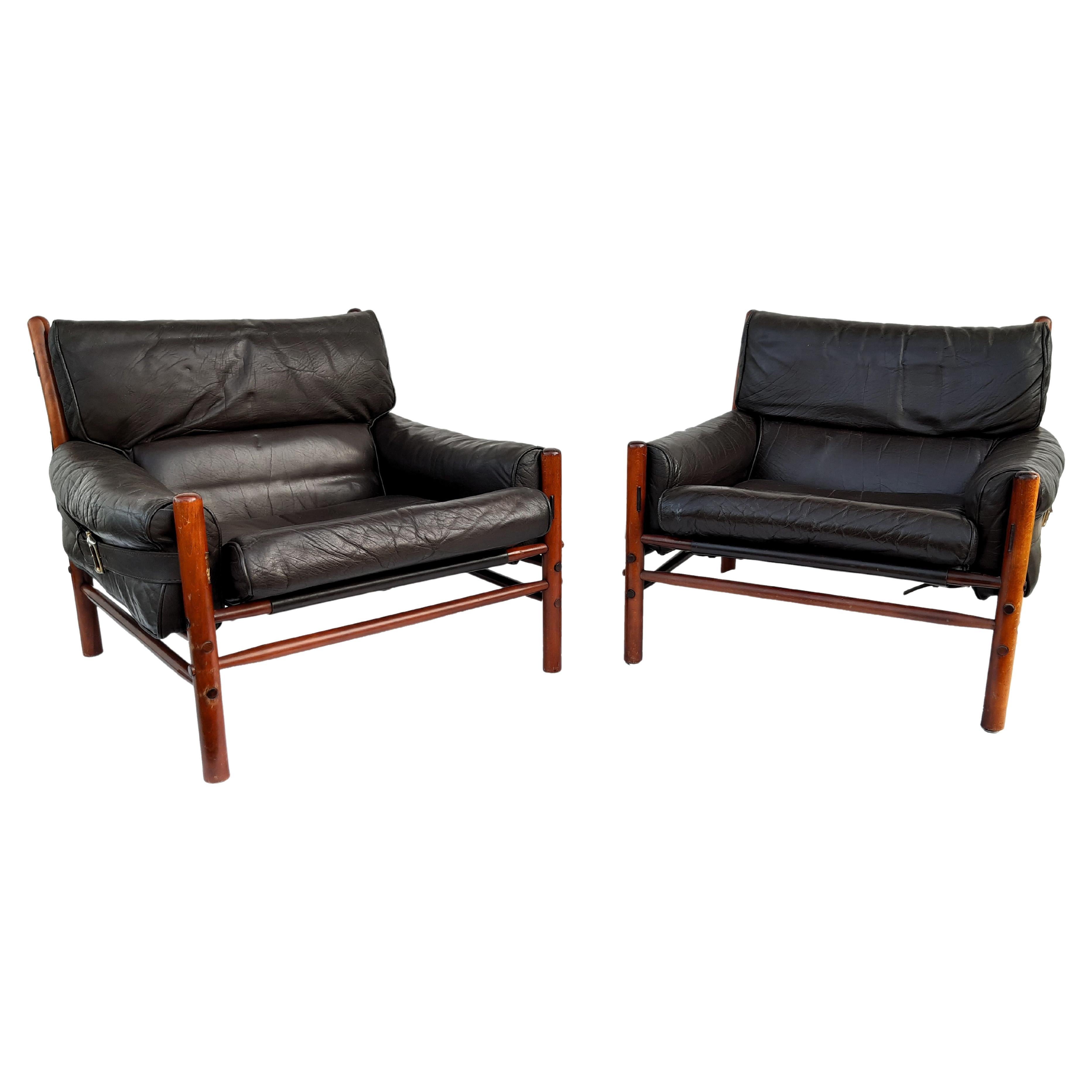 2x ARNE NORELL lounge chair KONTIKI Schweden 1960er For Sale