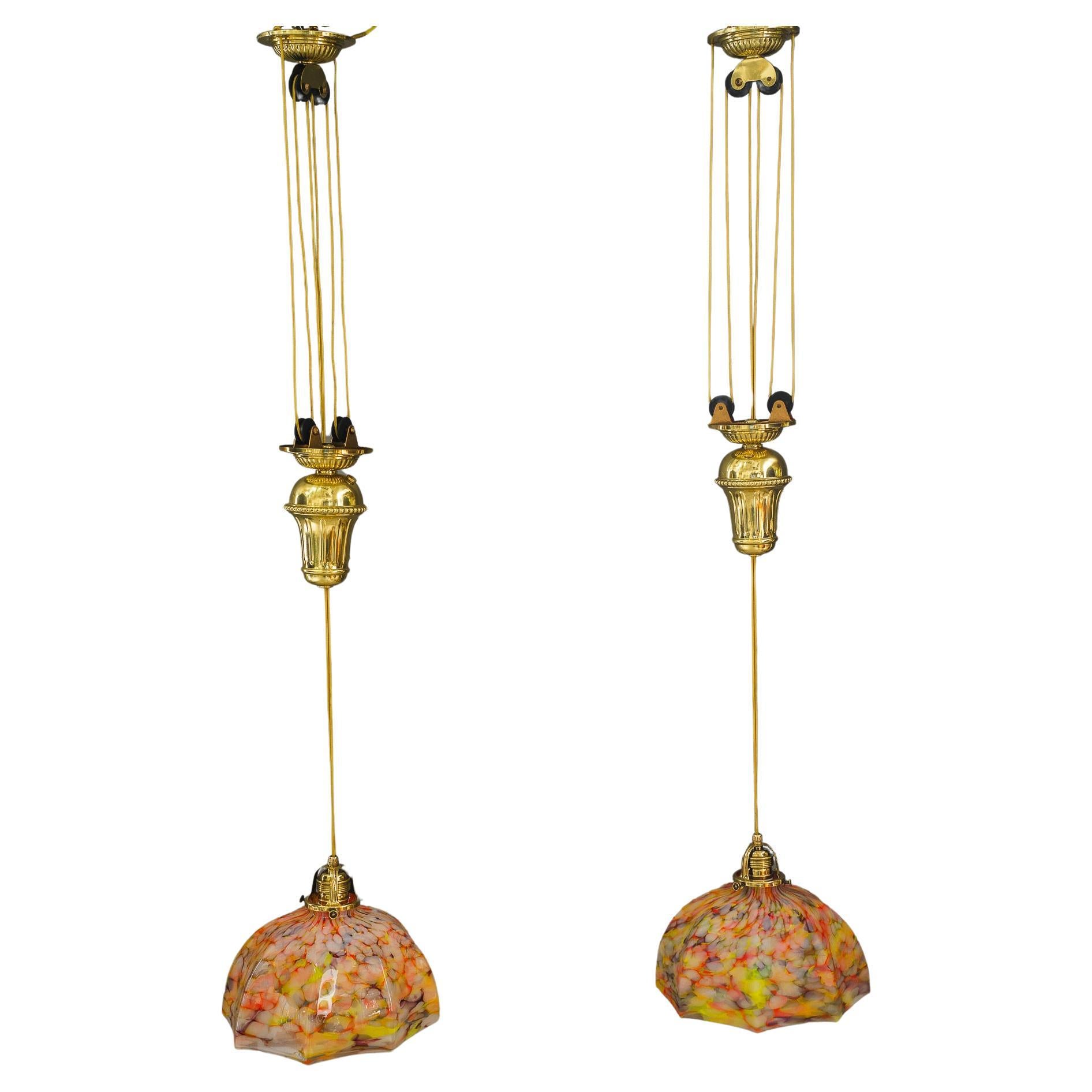 2x Art Deco adjustable pendants vienna around 1920s ( price per piece )