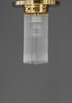 2 lampade da soffitto in stile Art Déco con steli in vetro, intorno agli anni ’20
