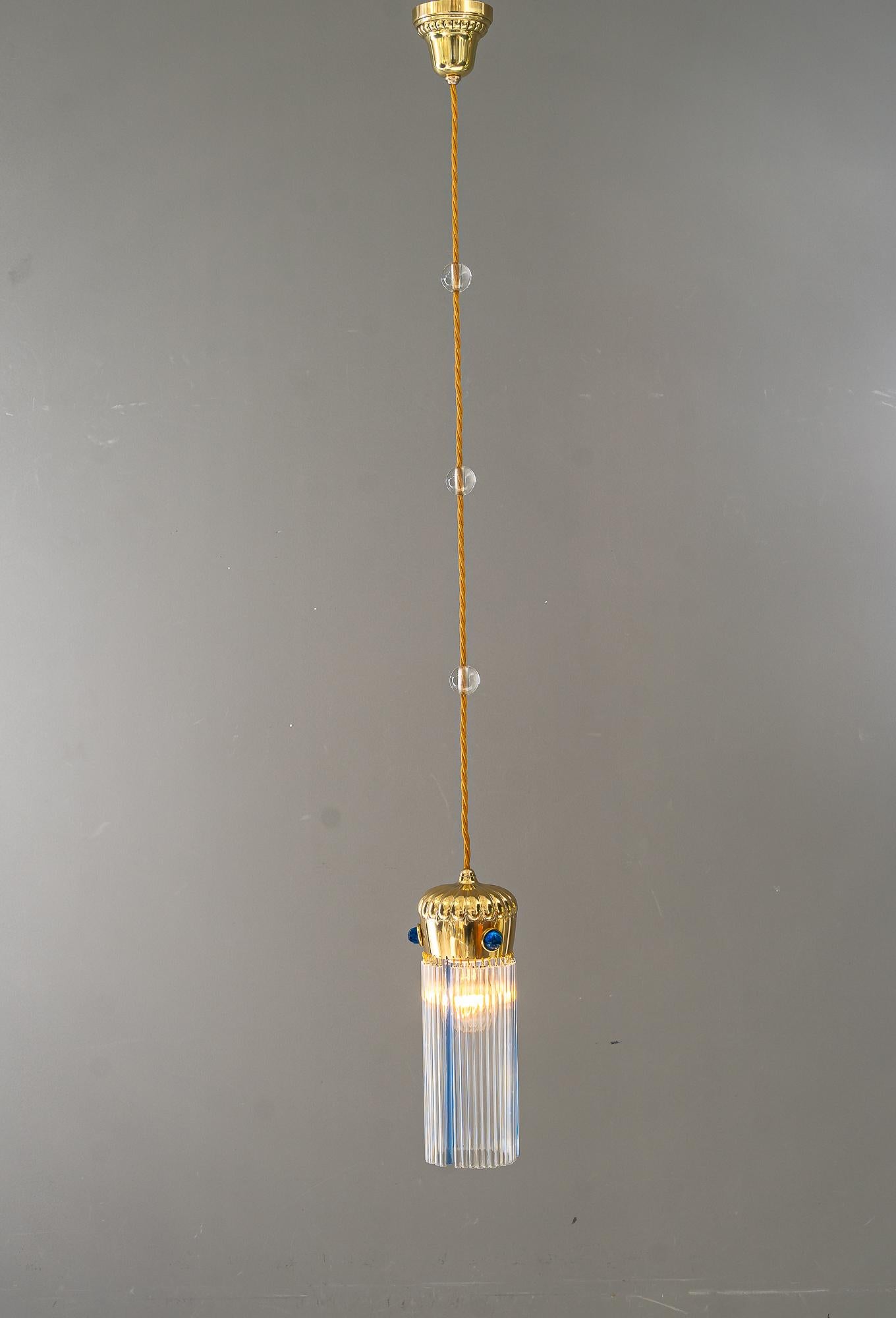 2x Art Deco pendants with glass sticks vienna around 1920s 3