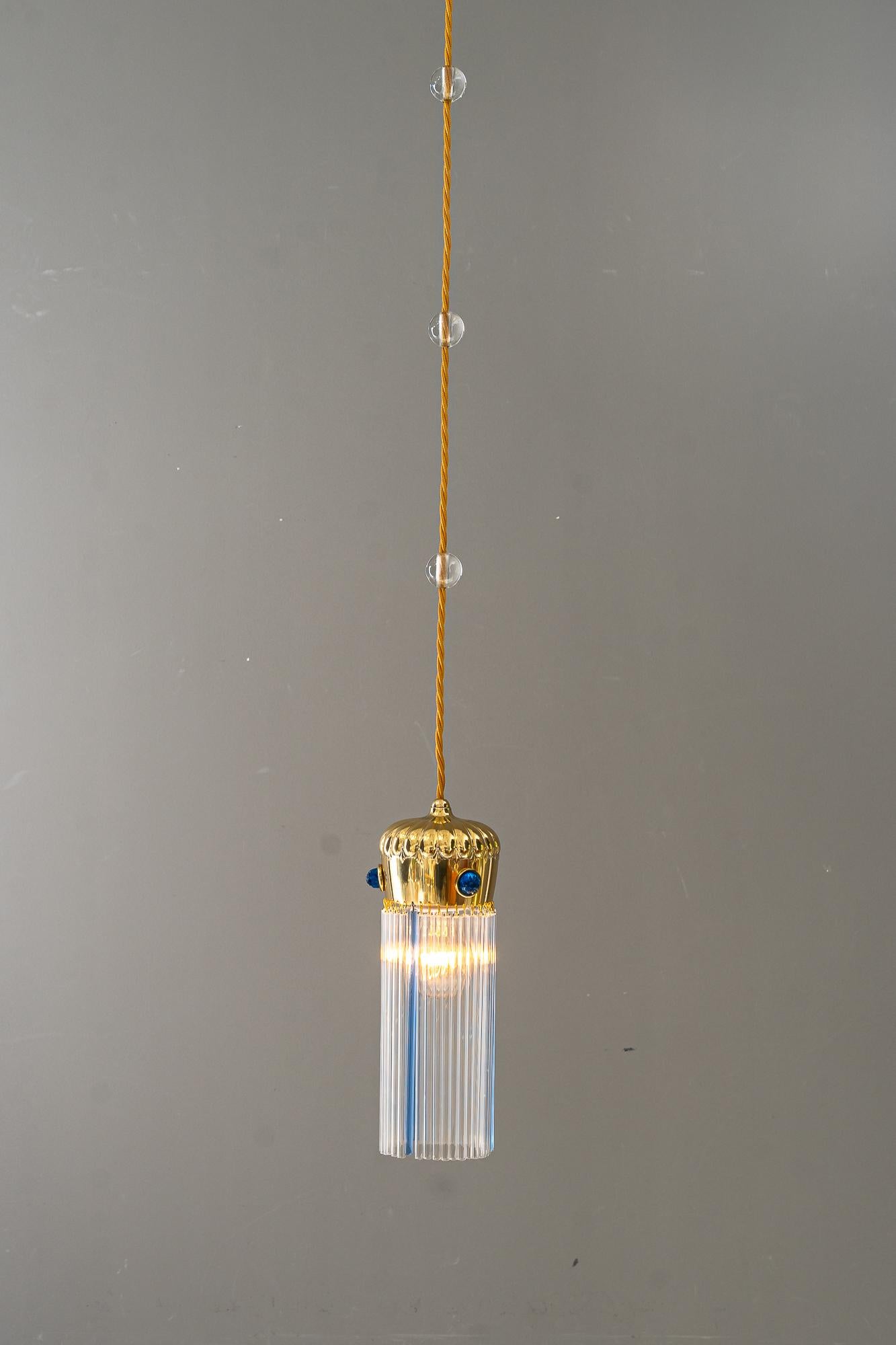 2x Art Deco pendants with glass sticks vienna around 1920s 4