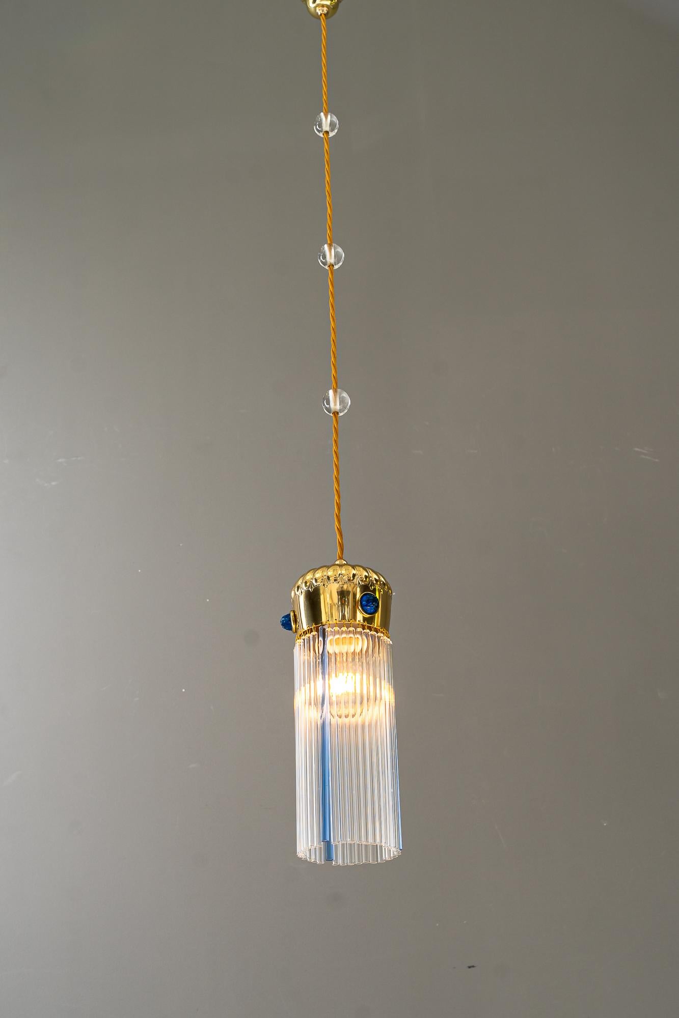 2x Art Deco pendants with glass sticks vienna around 1920s 5