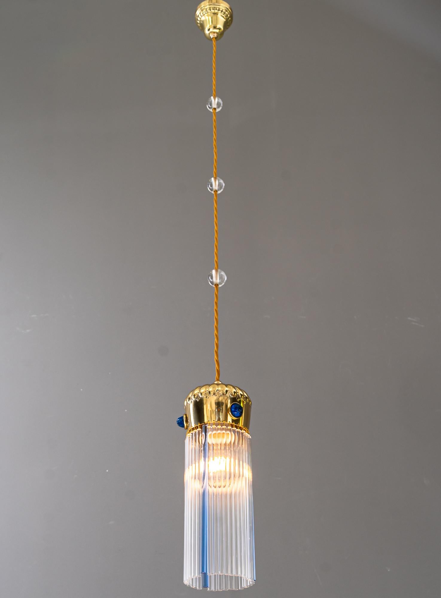 2x Art Deco pendants with glass sticks vienna around 1920s 6