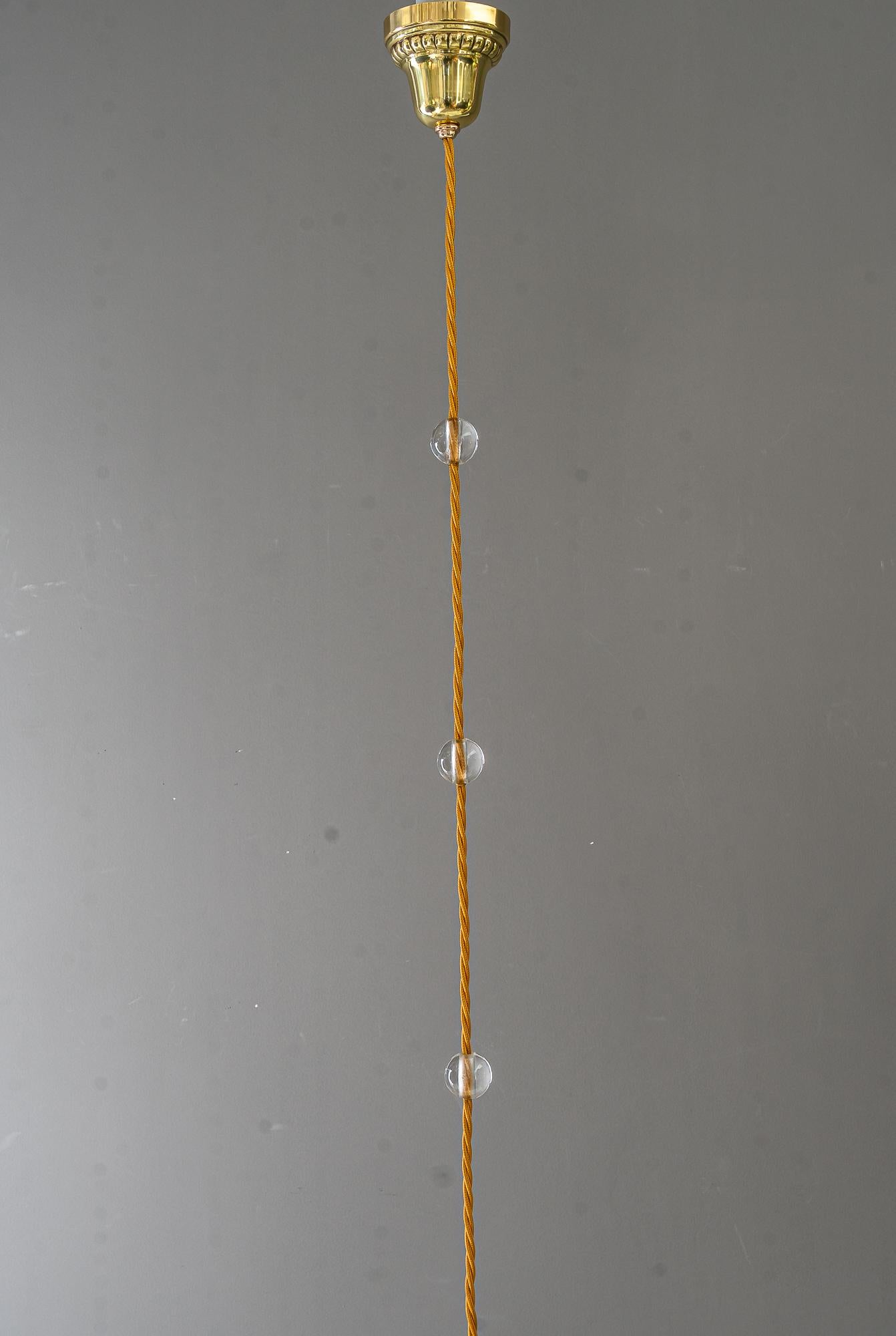Austrian 2x Art Deco pendants with glass sticks vienna around 1920s