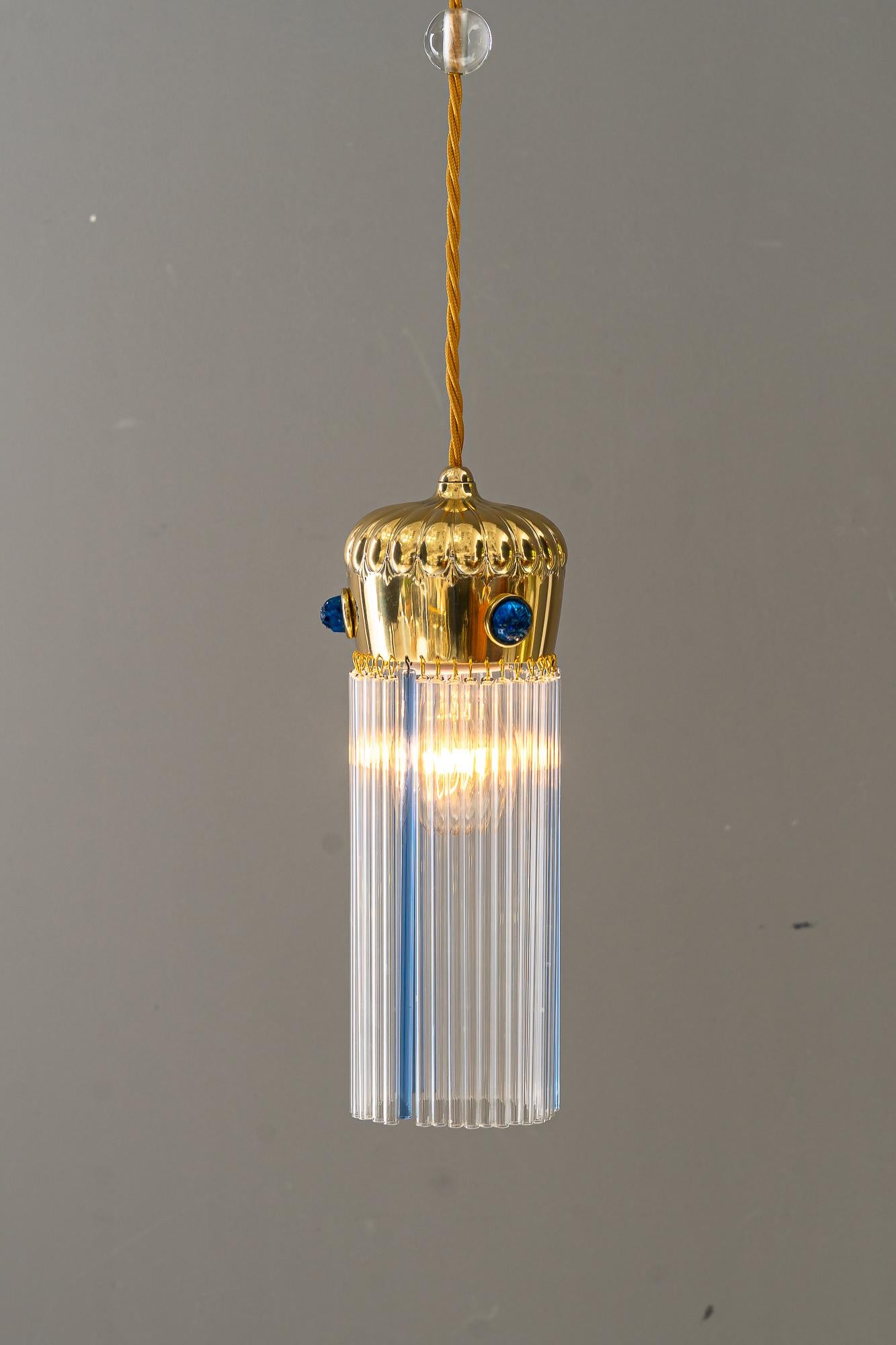 2x Art Deco pendants with glass sticks vienna around 1920s 2