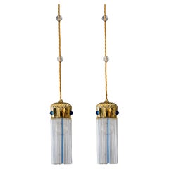 2x Art Deco pendants with glass sticks vienna around 1920s