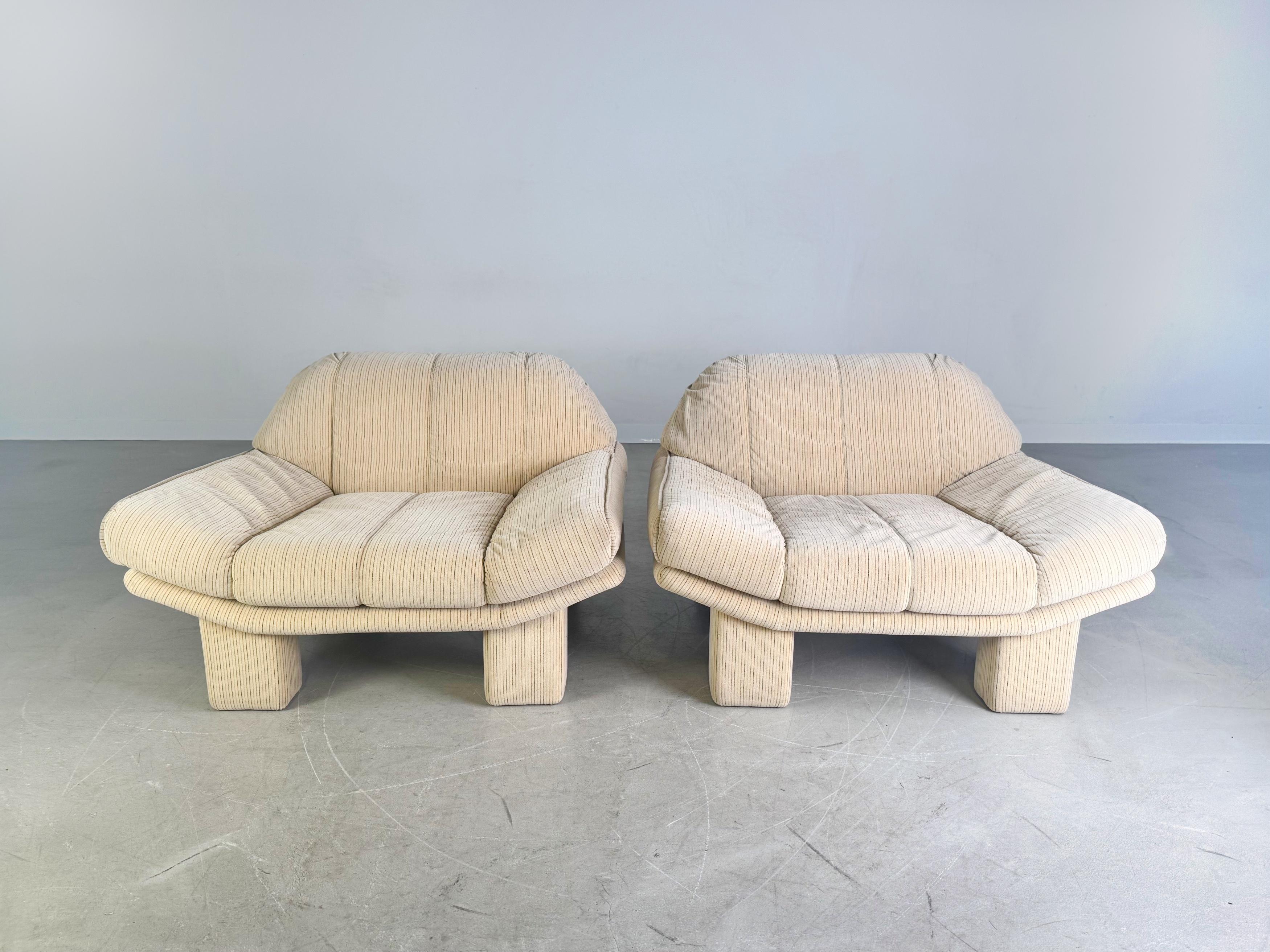 Mid-Century Modern 2x Burkhard Vogtherr Midcentury Sessel 1970 samt Vintage Lounge en vente