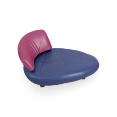 2x Chaiselongue Leolux Kikki Liege Recamiere Leder Sofa pink blau