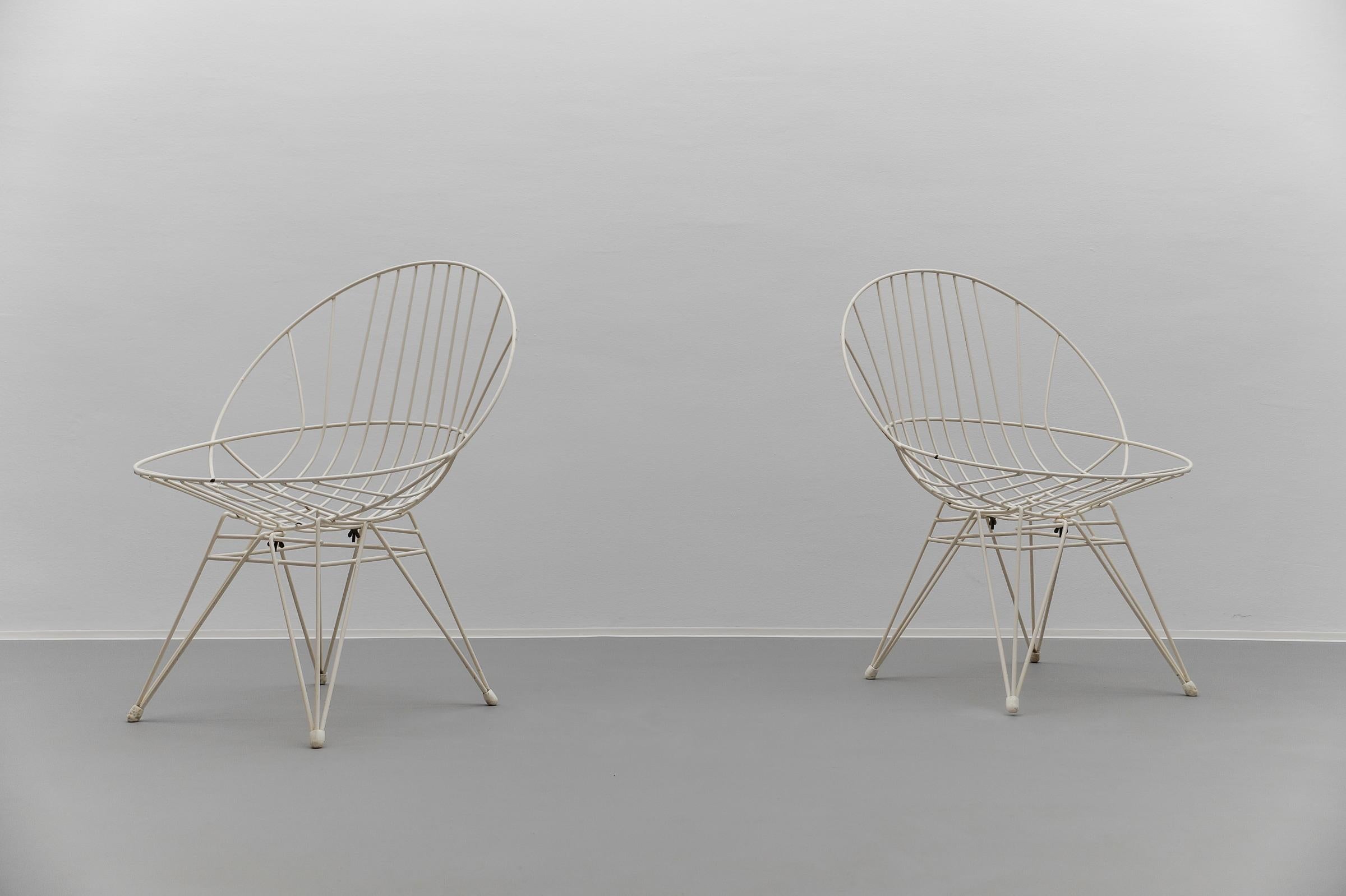 Néerlandais 2x Combex Wire Chair + Table by Cees Braakman for Pastoe, 1950er Netherlands en vente