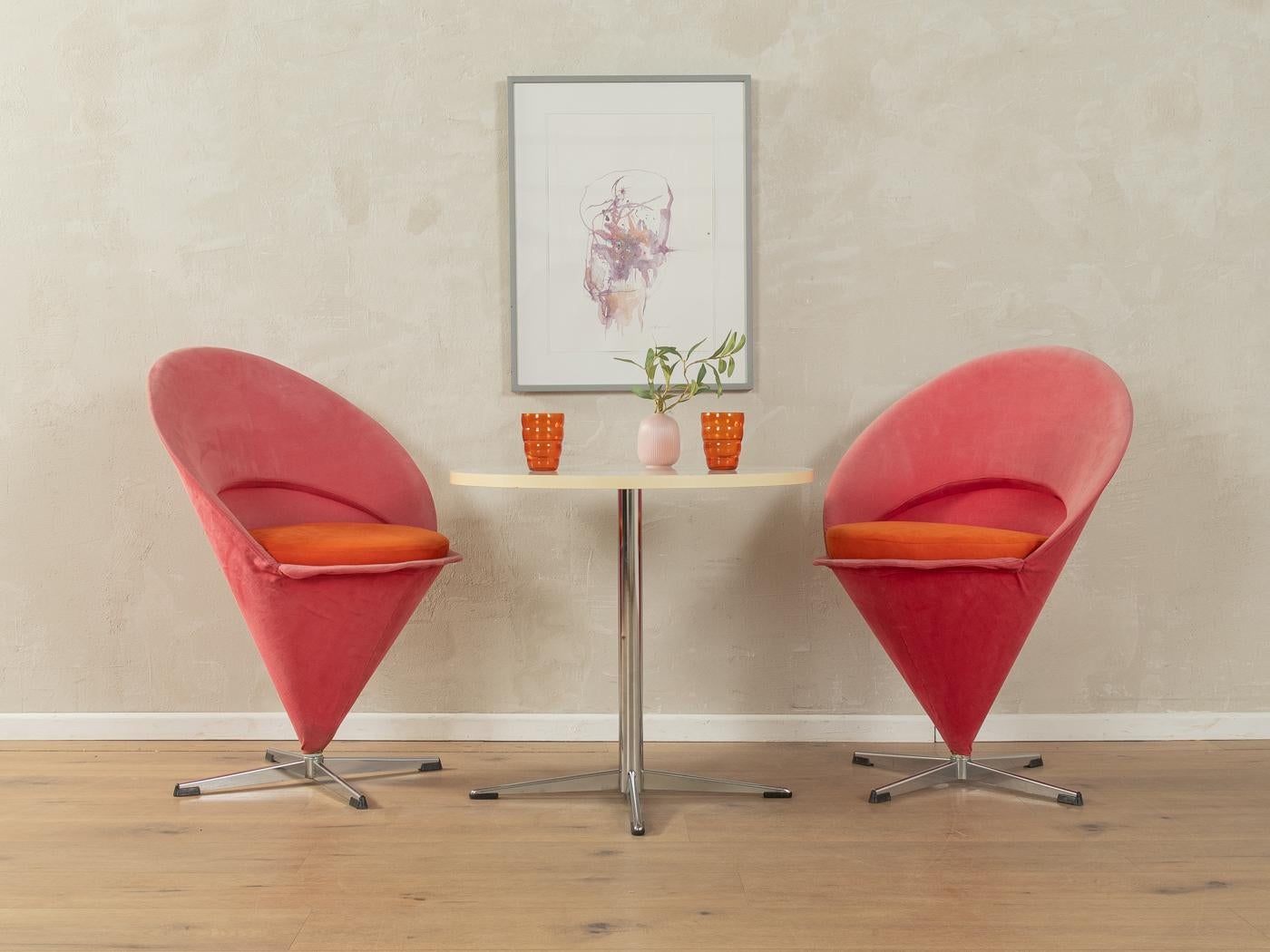 Mid-Century Modern 2x Chaises Cone, Verner Panton pour Gebrüder Nehl en vente