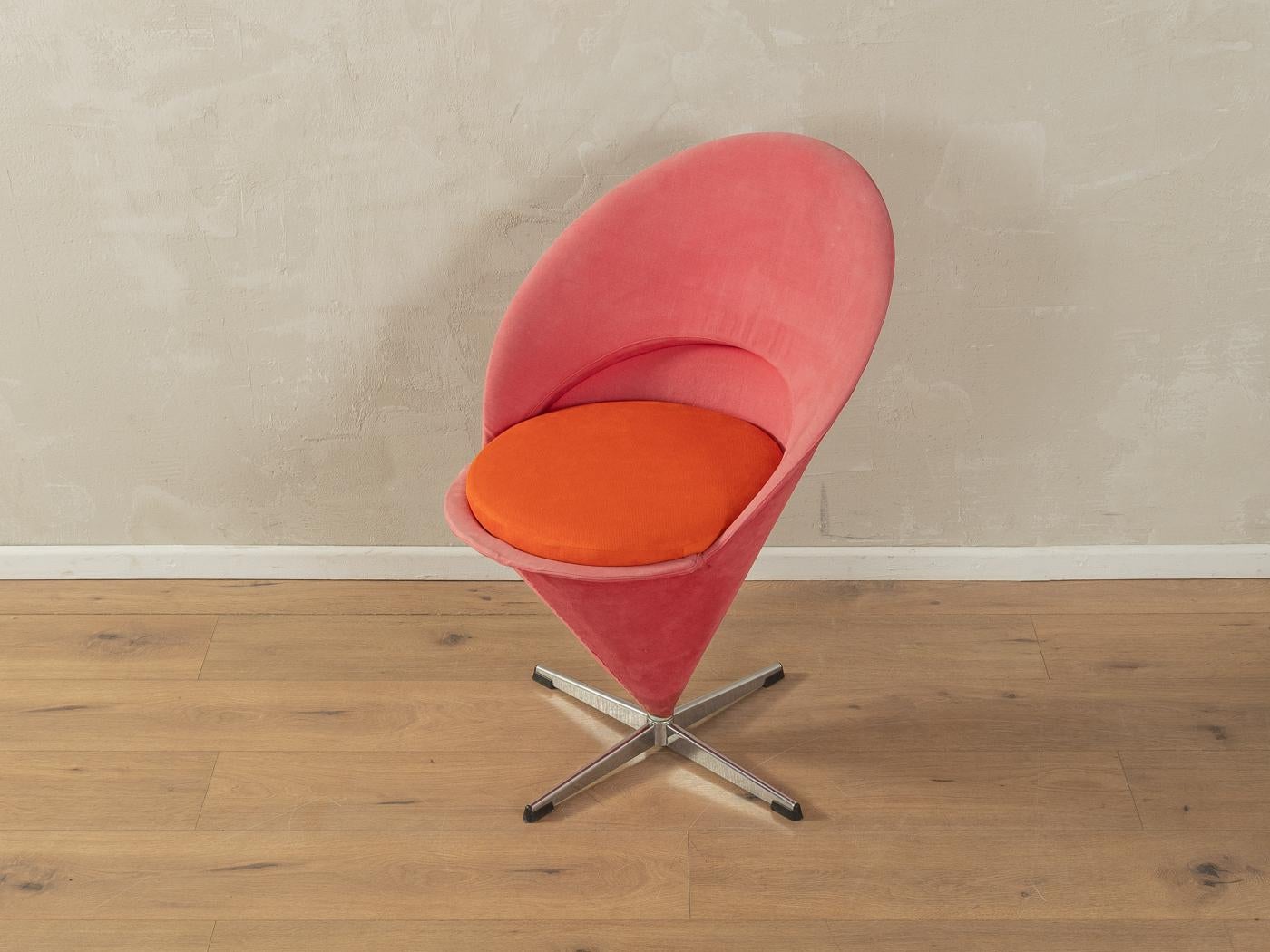 Acier inoxydable 2x Chaises Cone, Verner Panton pour Gebrüder Nehl en vente