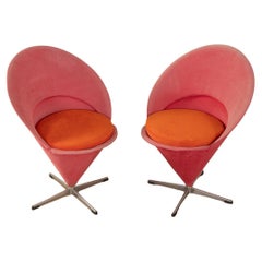 2x Cone Chairs, Verner Panton for Gebrüder Nehl