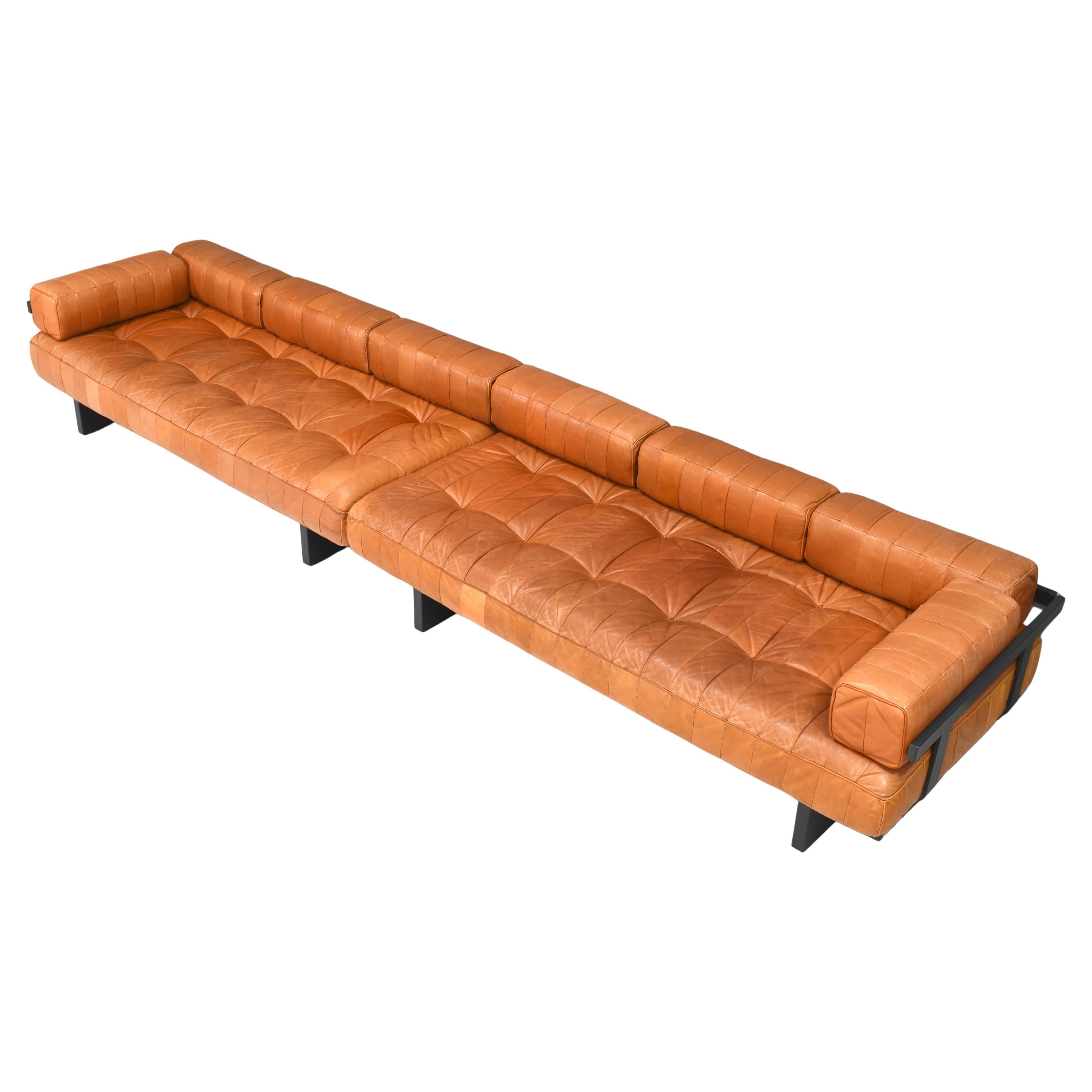 2x De Sede DS80 Daybed Sofas in Cognac Tan Leather - Switzerland, 1970s