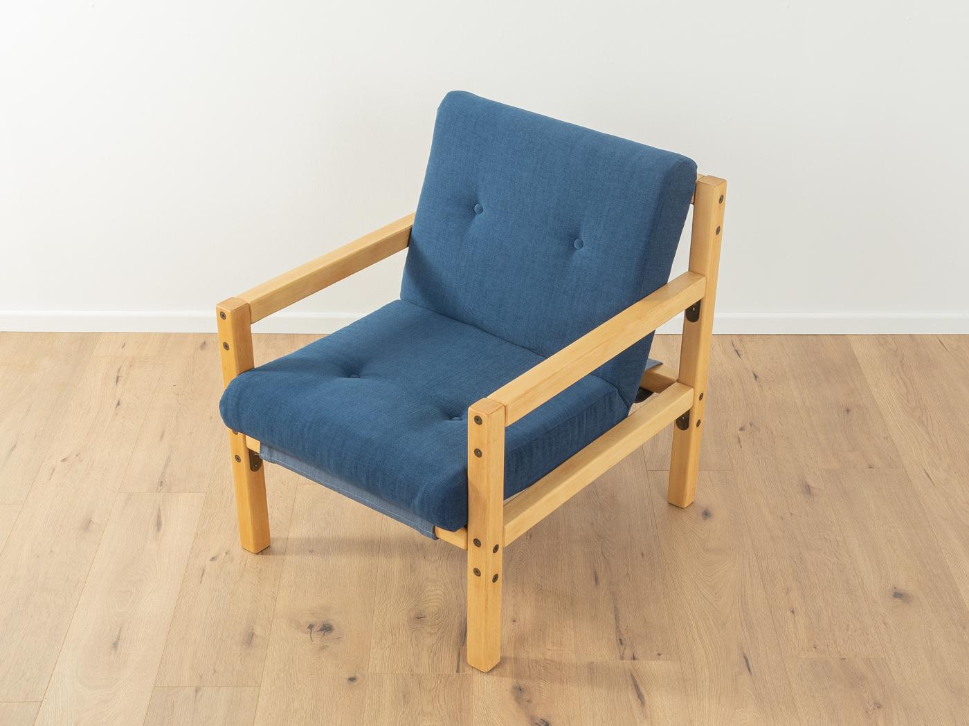 German 2x Flötotto Solid Wood Armchairs, 1970s For Sale