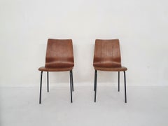 2x Friso Kramer for Auping '"Euroika" Plywood Chairs, the Netherlands, 1960's