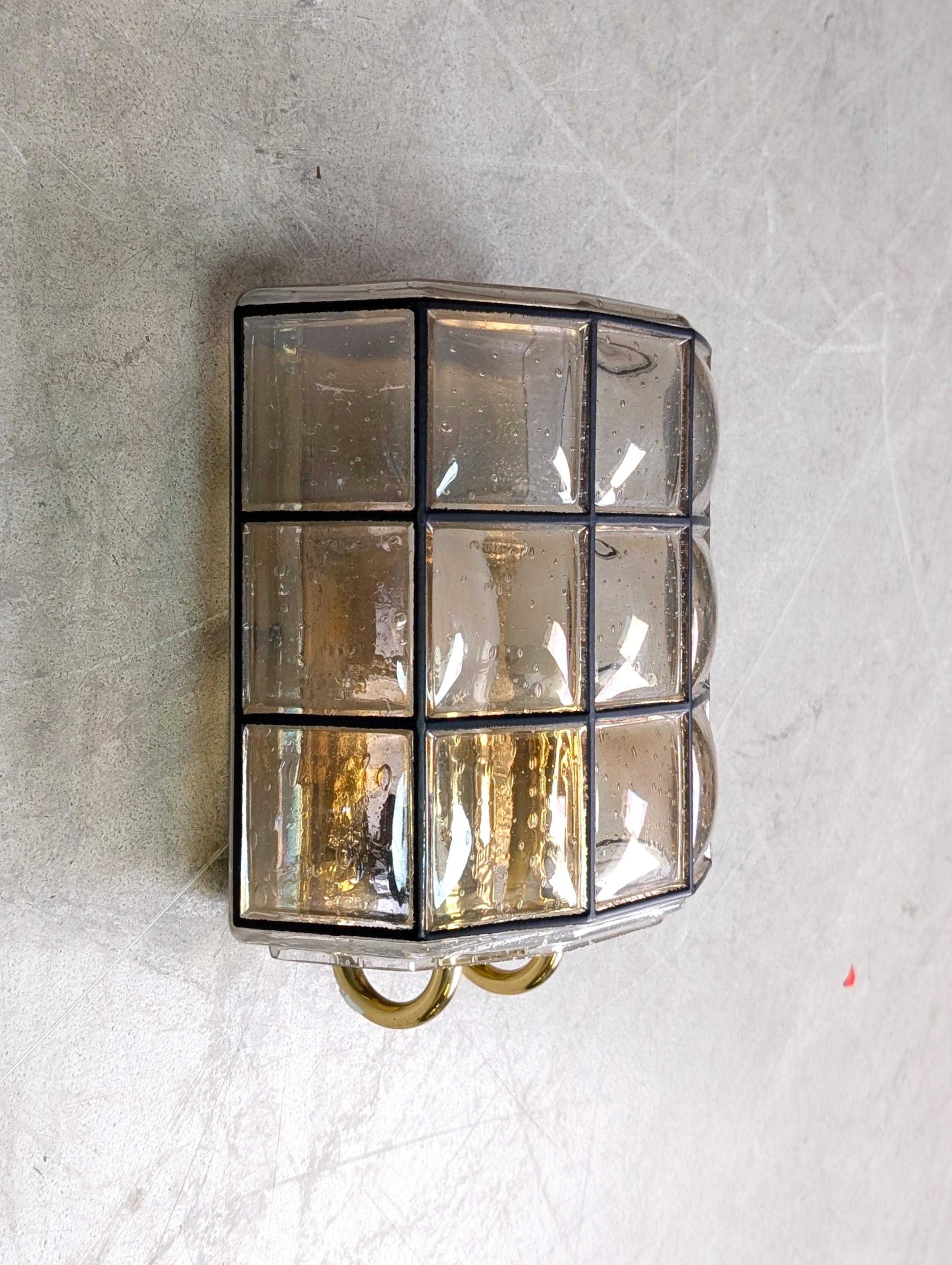 2x Glashütte Limburg Wandleuchte Brutalistisch Lampe Glas doppel en Bueno estado para la venta en Berlin, DE
