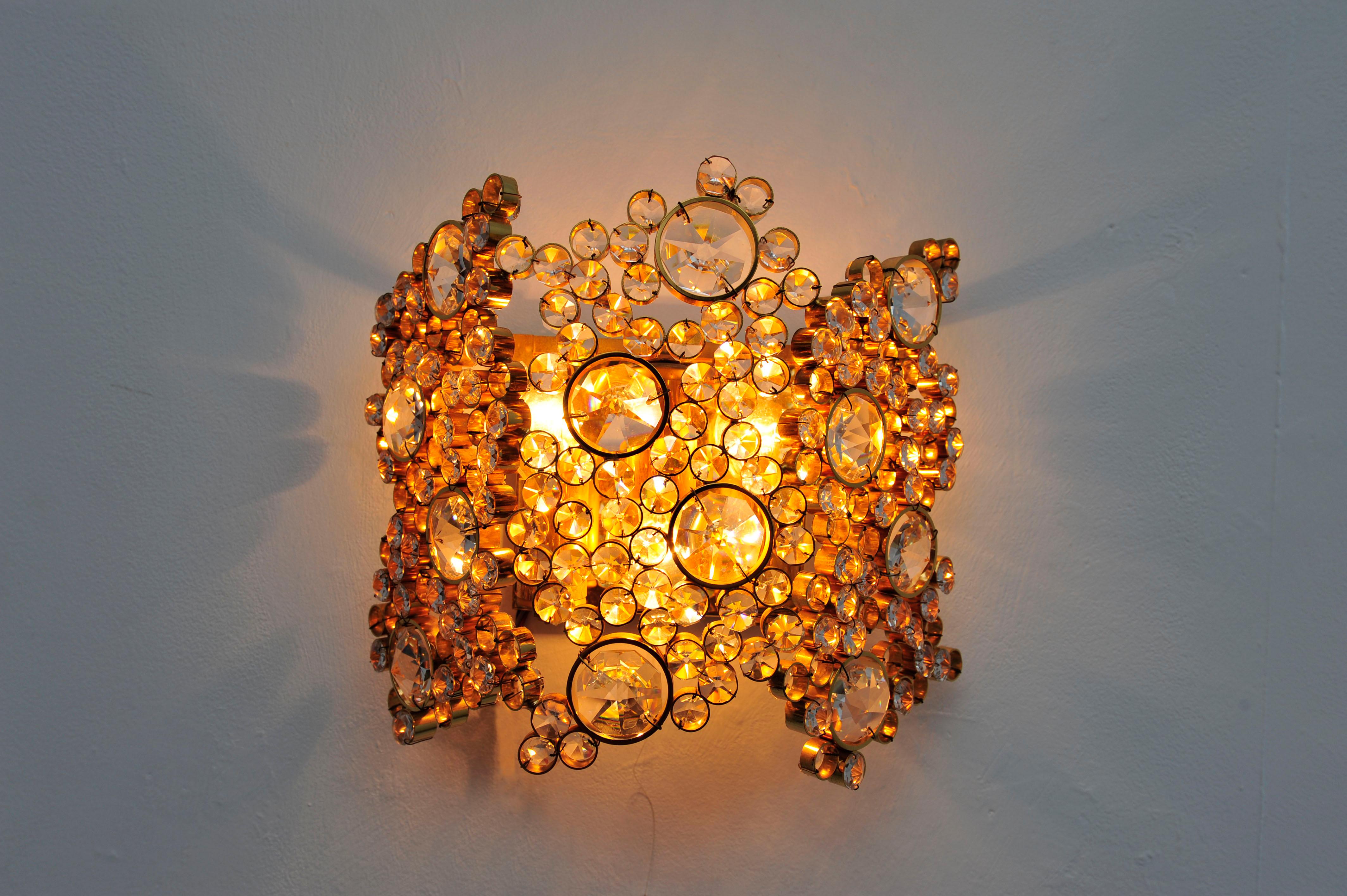 Tedesco 2x lampade da parete placcate in oro di Palwa (anni '60) in vendita