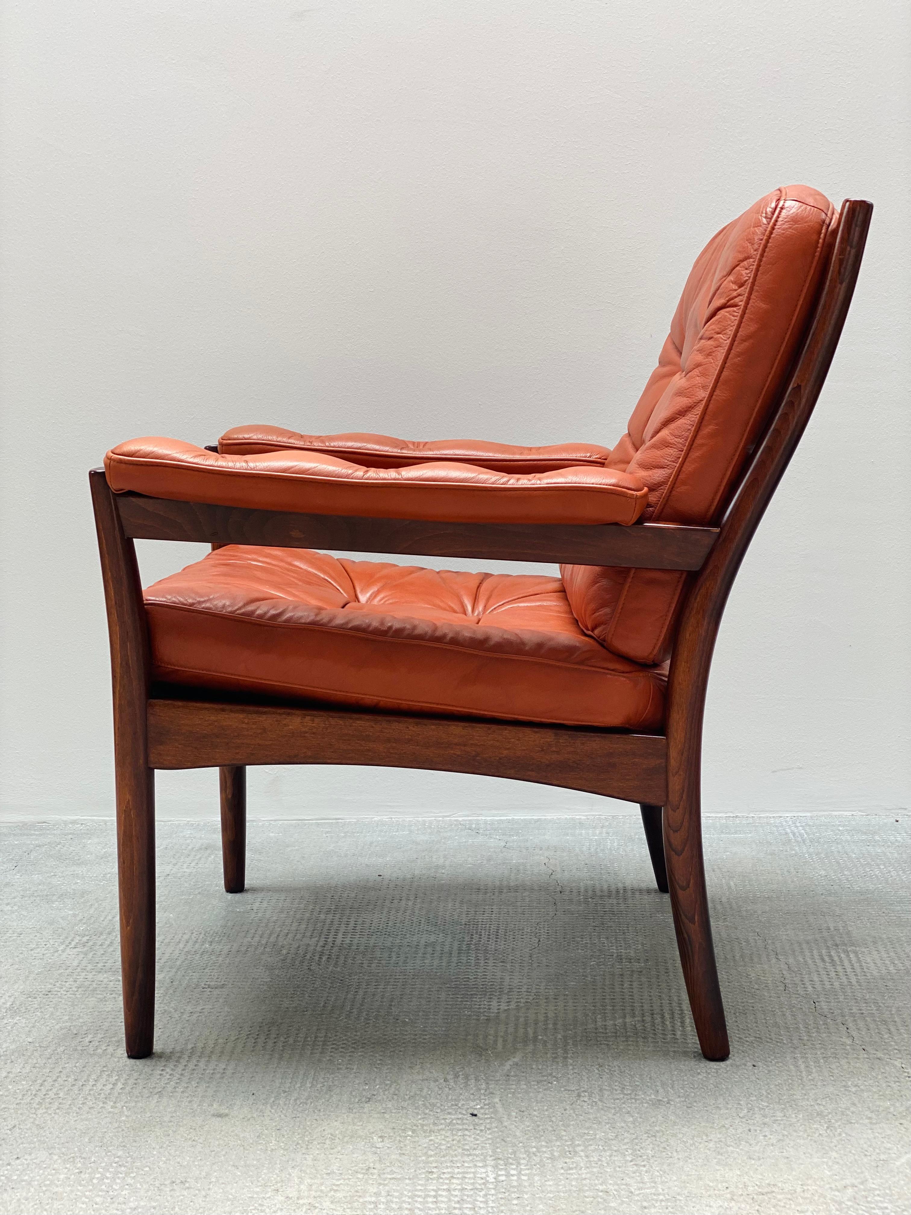 2x Gunnar Kentemo für G-Möbler Sessel Teak Holz Leder, Schweden 1960s en vente 9