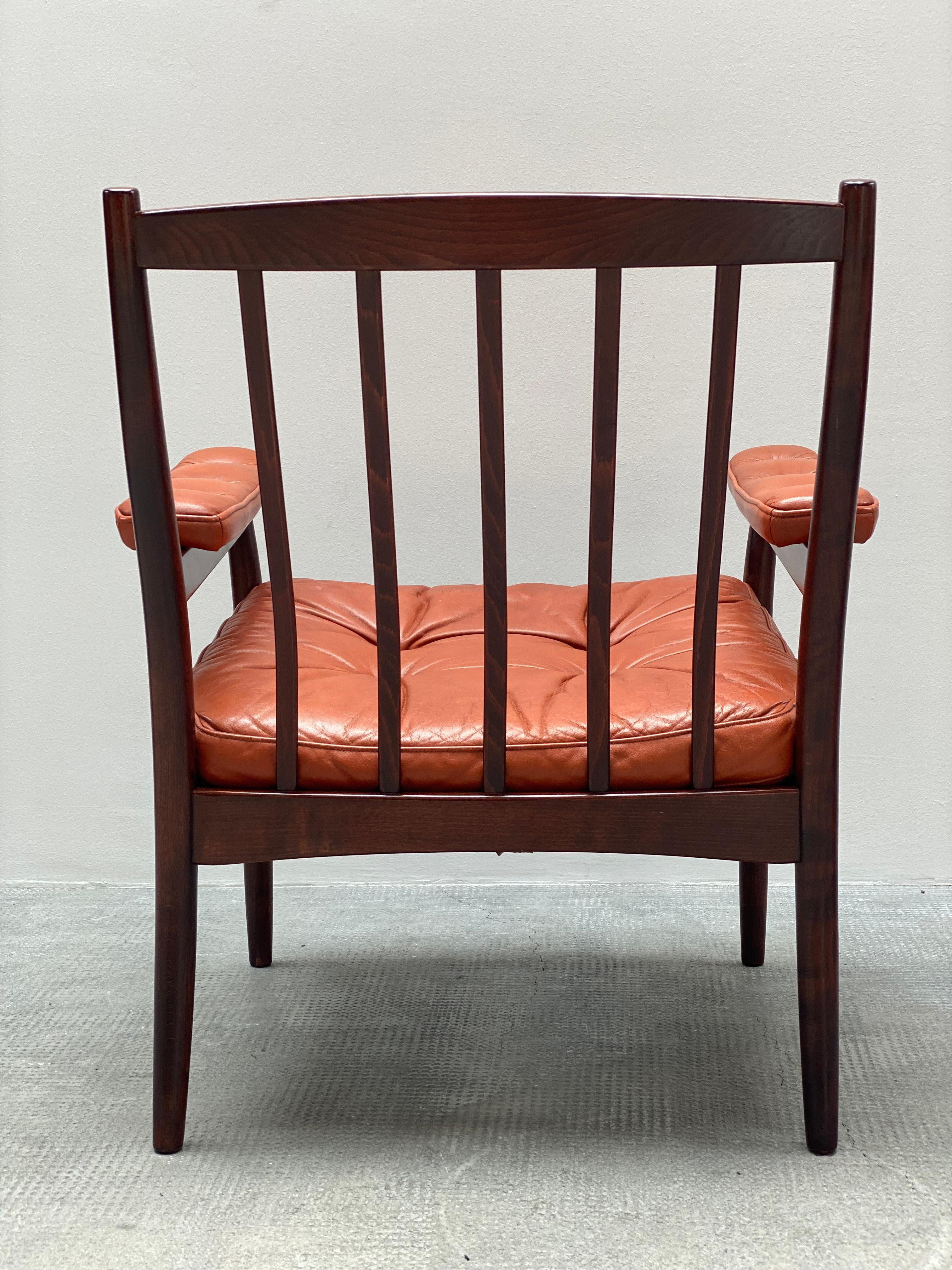 2x Gunnar Kentemo für G-Möbler Sessel Teak Holz Leder, Schweden 1960s en vente 13
