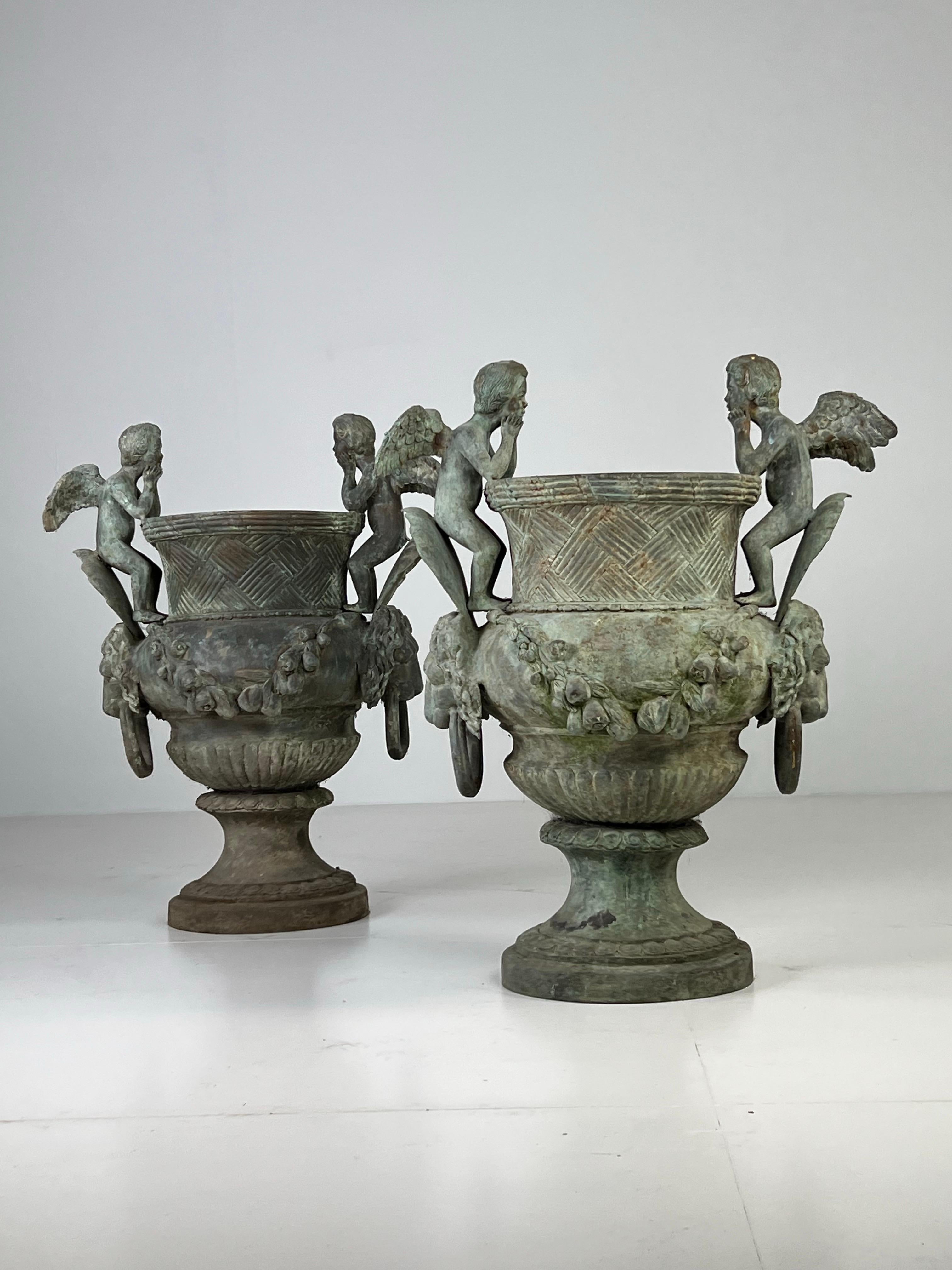 XX secolo 2x Jardinière Bronzo in vendita