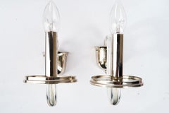 2x lampade da parete J.L.Lobmeyr con paralumi in tessuto vienna 1950 ca.