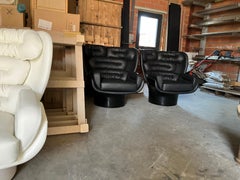 2x Joe Colombo Chaise Elda Noir sur Noir