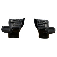 2x Joe Colombo Elda Chair Black on Black