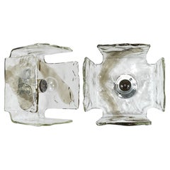 2x J.T. Kalmar Large Murano Glass Sconce or Flush Mount, Vienna, 1960s 2x J.T. Kalmar Large Murano Glass Sconce or Flush Mount, Vienna, 1960s