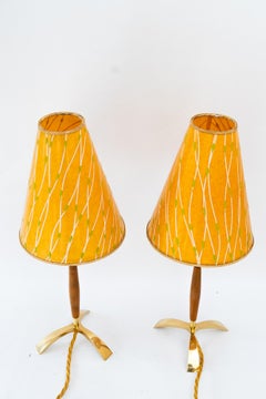 2x J.T.Kalmar Table lamps with original shades vienna around 1950s