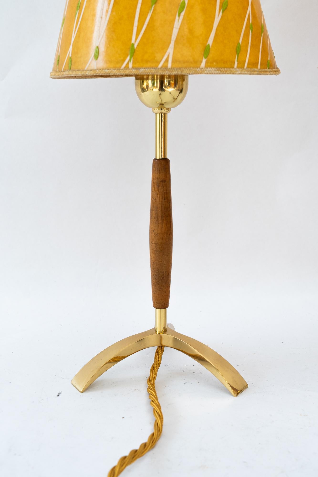 Mid-Century Modern 2x J.T.Kalmar Table lamps with original shades vienna around 1950s For Sale