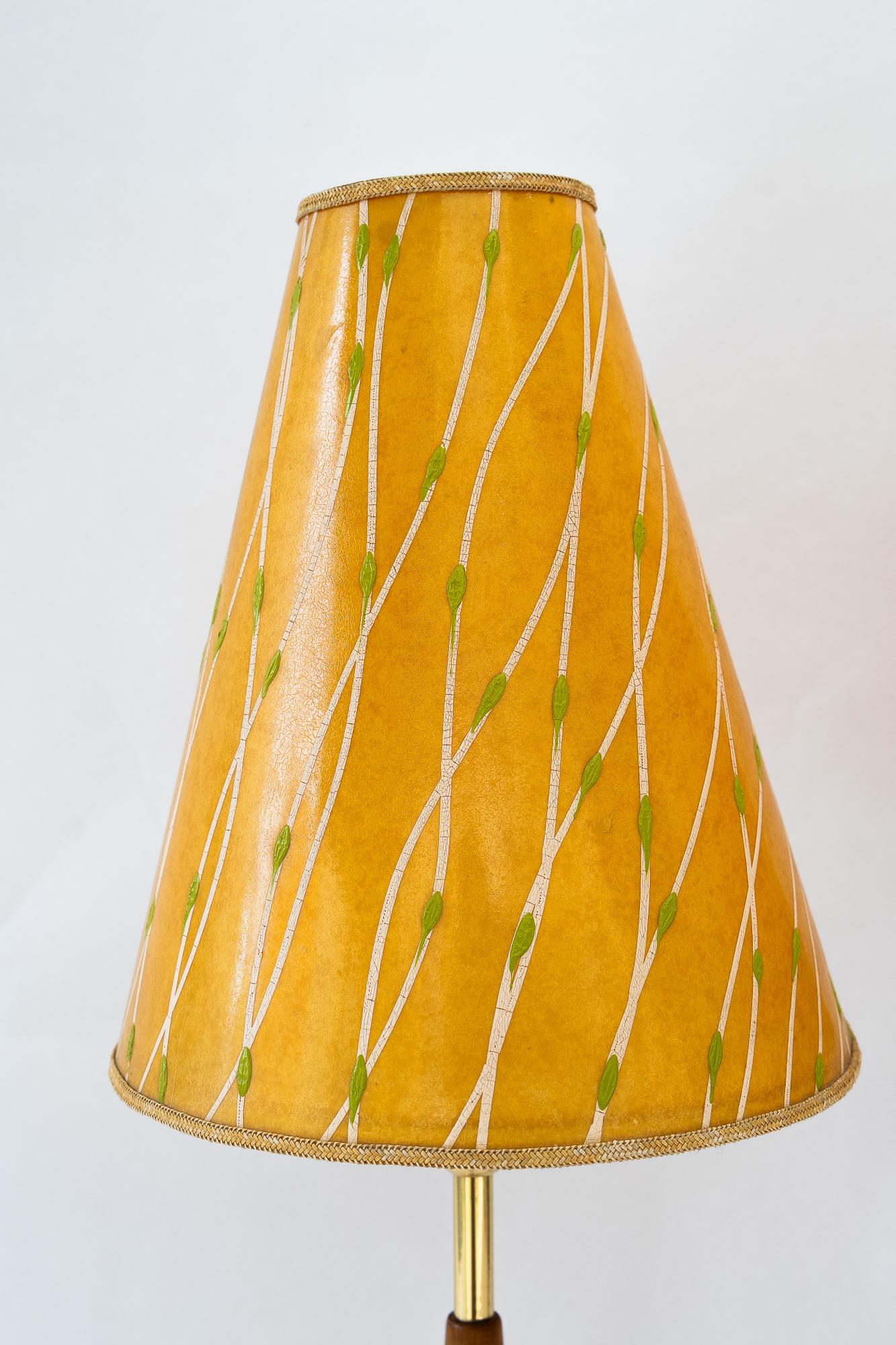 Austrian 2x J.T.Kalmar Table lamps with original shades vienna around 1950s For Sale
