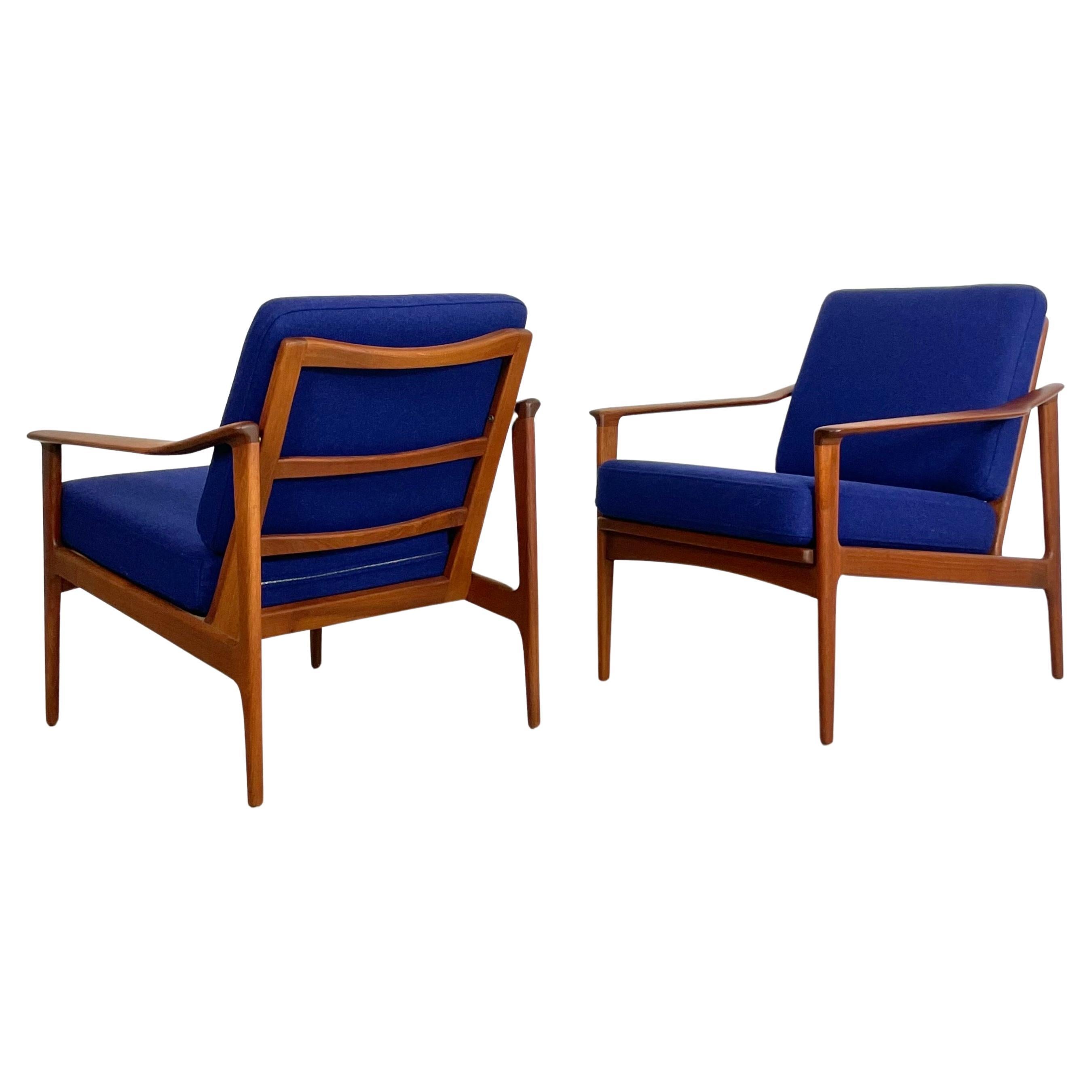 2x Mid-Century Teak Easy Chair by Ib Kofod-Larsen 1960s Denmark