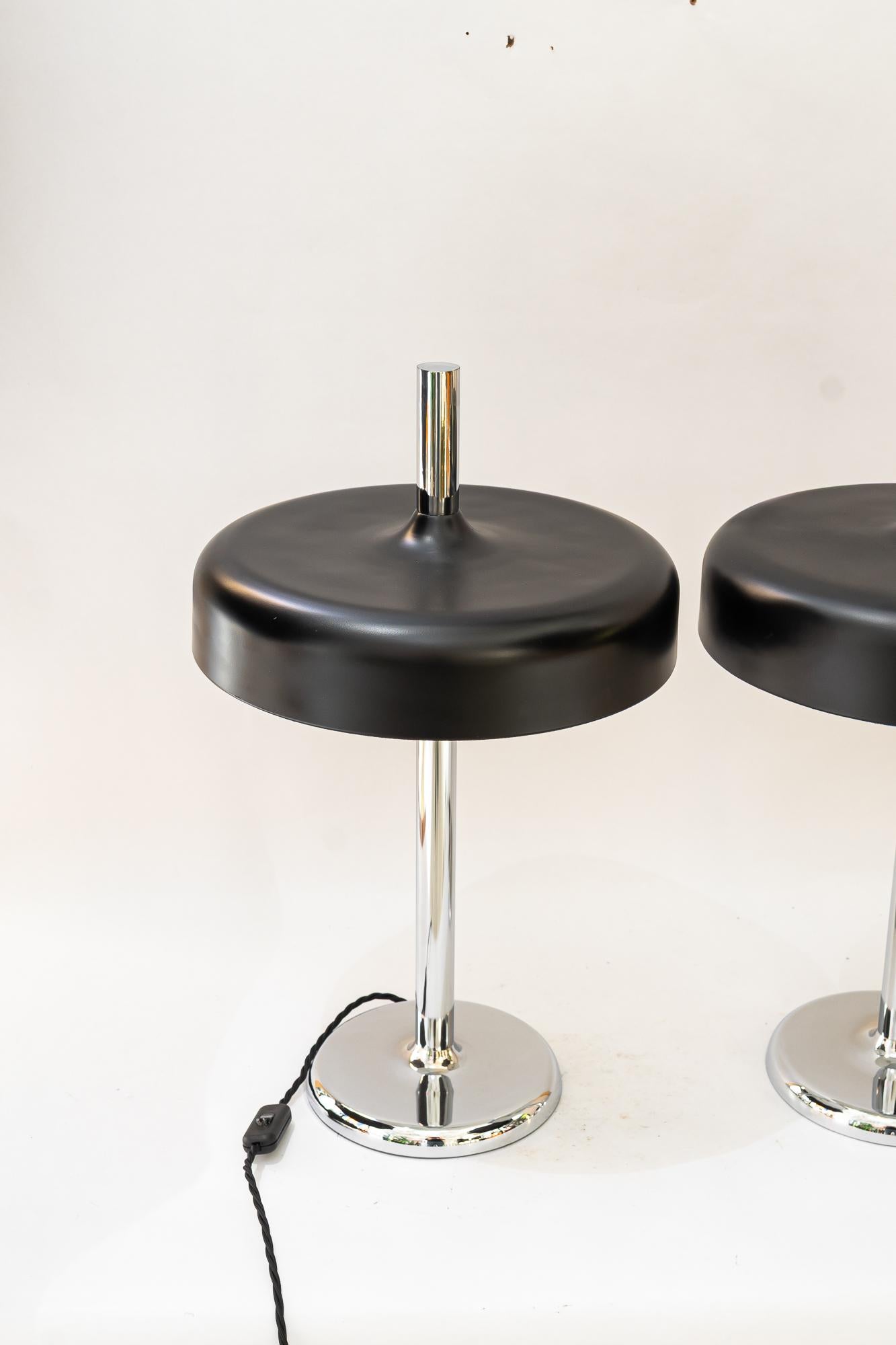 Mid-Century Modern 2x Lampe de table à champignon du milieu du siècle par Hillebrand, 1970 en vente