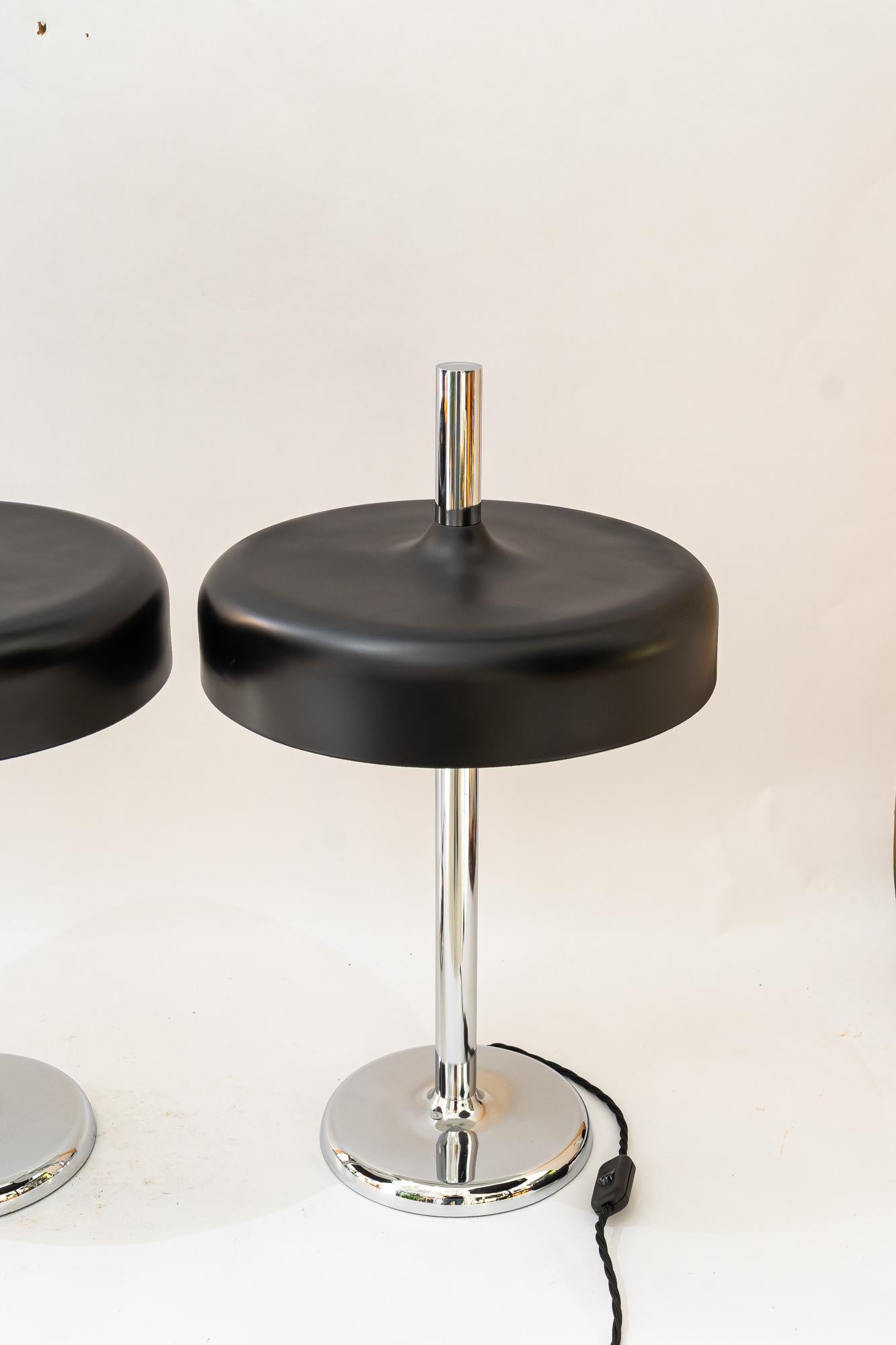 Allemand 2x Lampe de table à champignon du milieu du siècle par Hillebrand, 1970 en vente