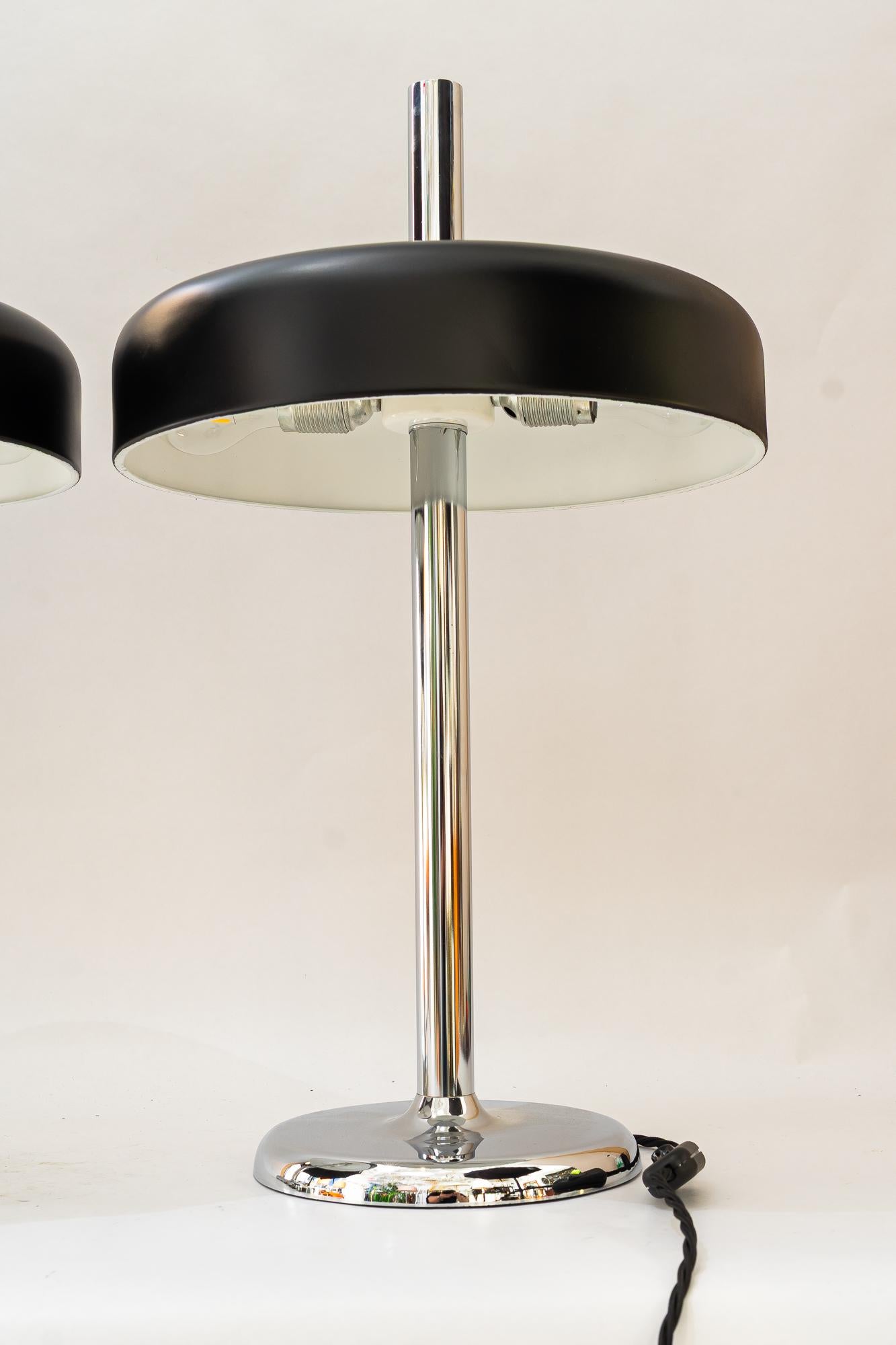 Laqué 2x Lampe de table à champignon du milieu du siècle par Hillebrand, 1970 en vente