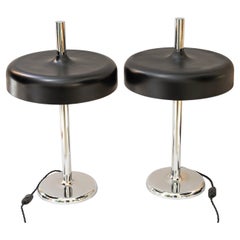 2x Midcentury Mushroom Table Lamp by Hillebrand, 1970s