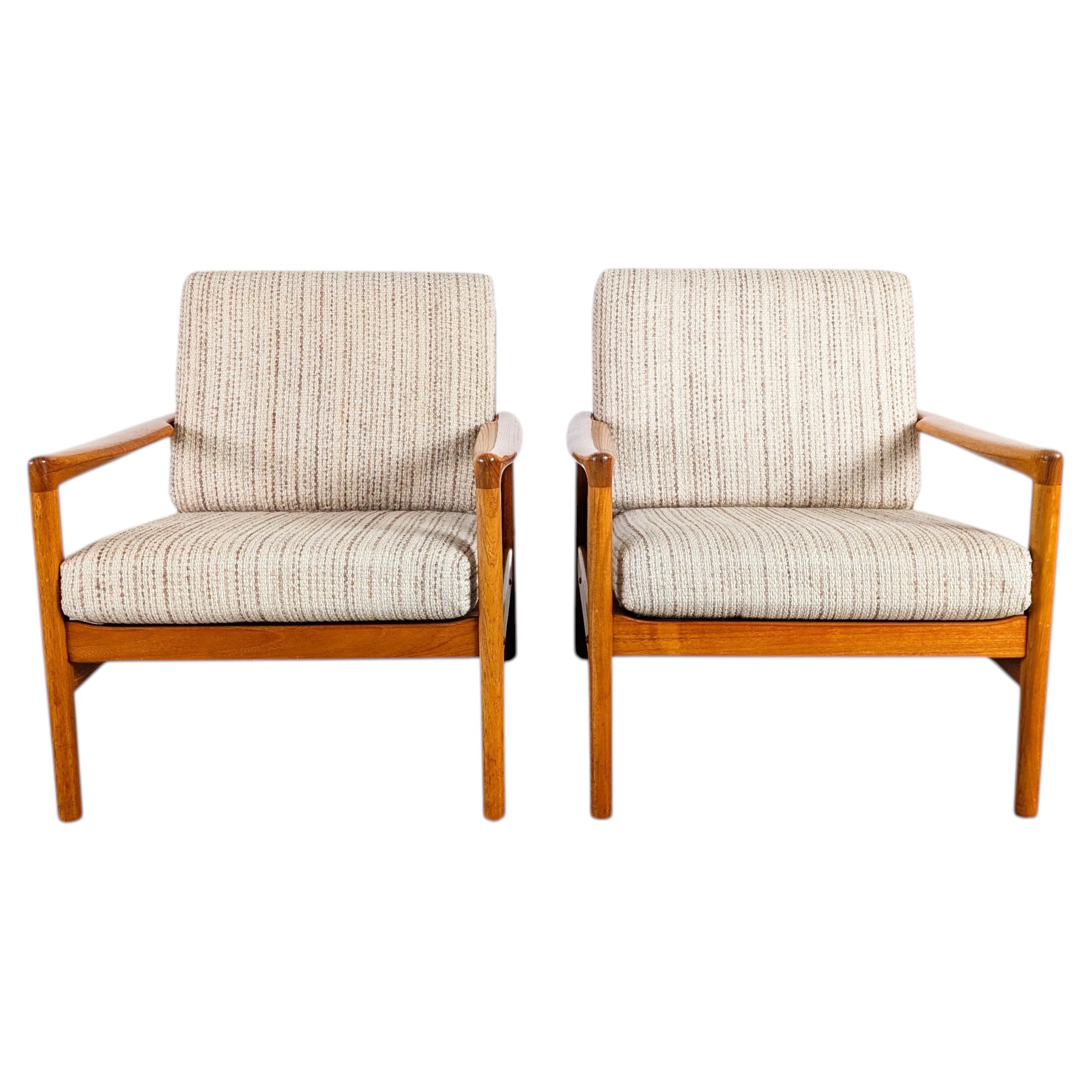 2x Midcentury Sessel Eiche Vintage dänisches Design Sessel im Angebot