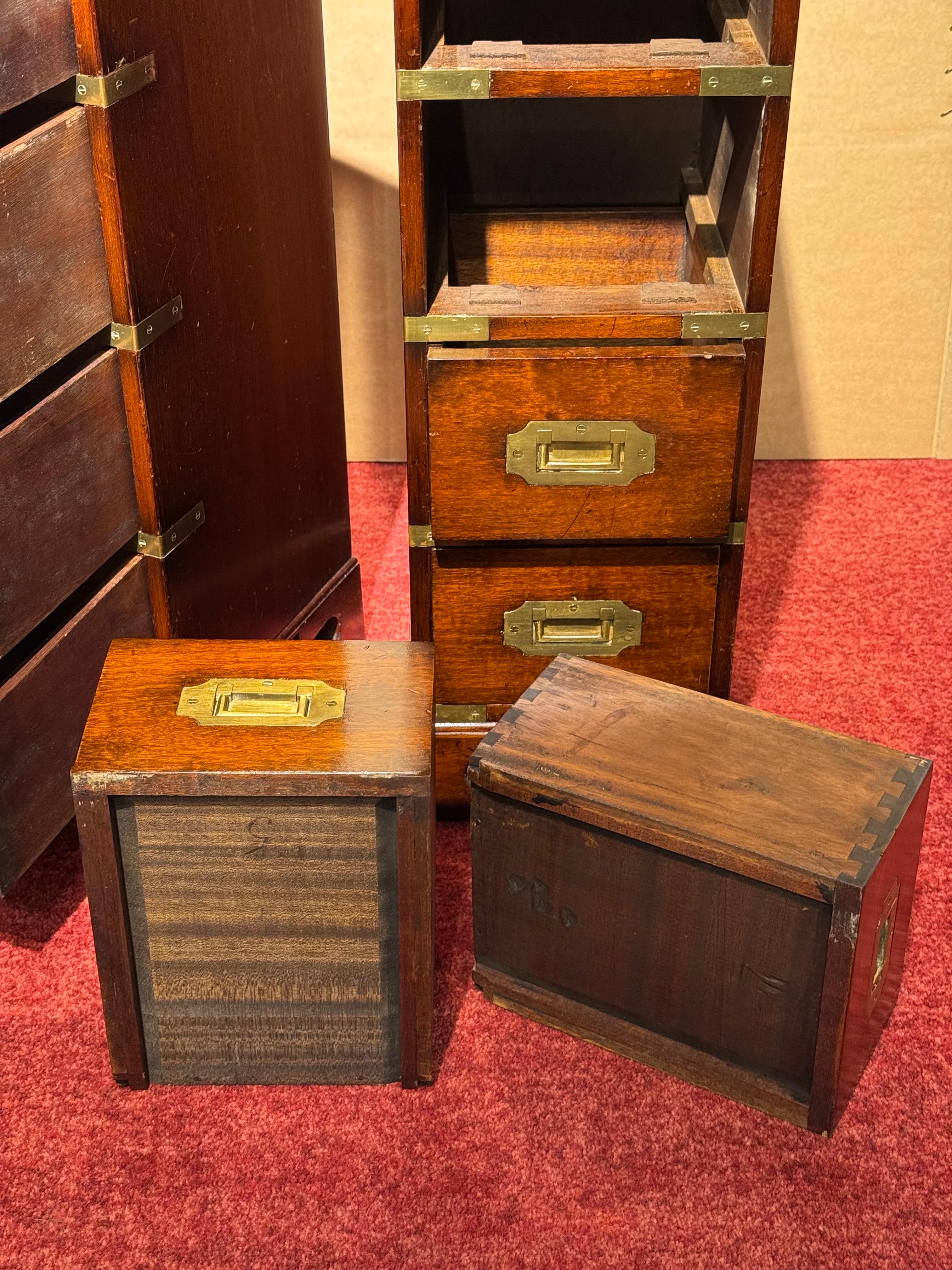 2x Cassettiera militare comodini in pelle, 1850 in vendita 6