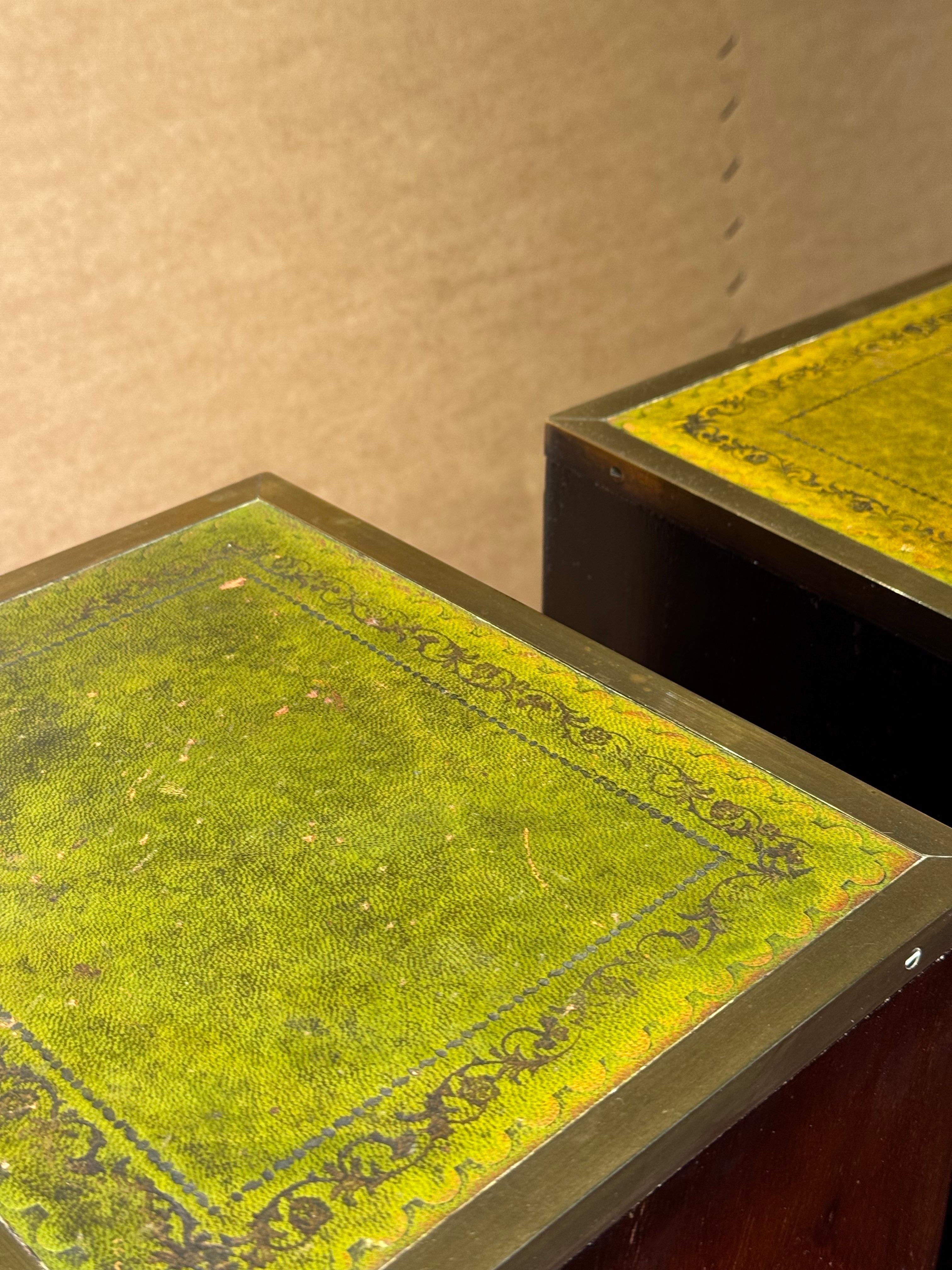2x Cassettiera militare comodini in pelle, 1850 in vendita 12