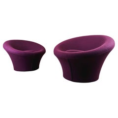 2x Poltrona a fungo Artifort Pierre Paulin in tessuto viola