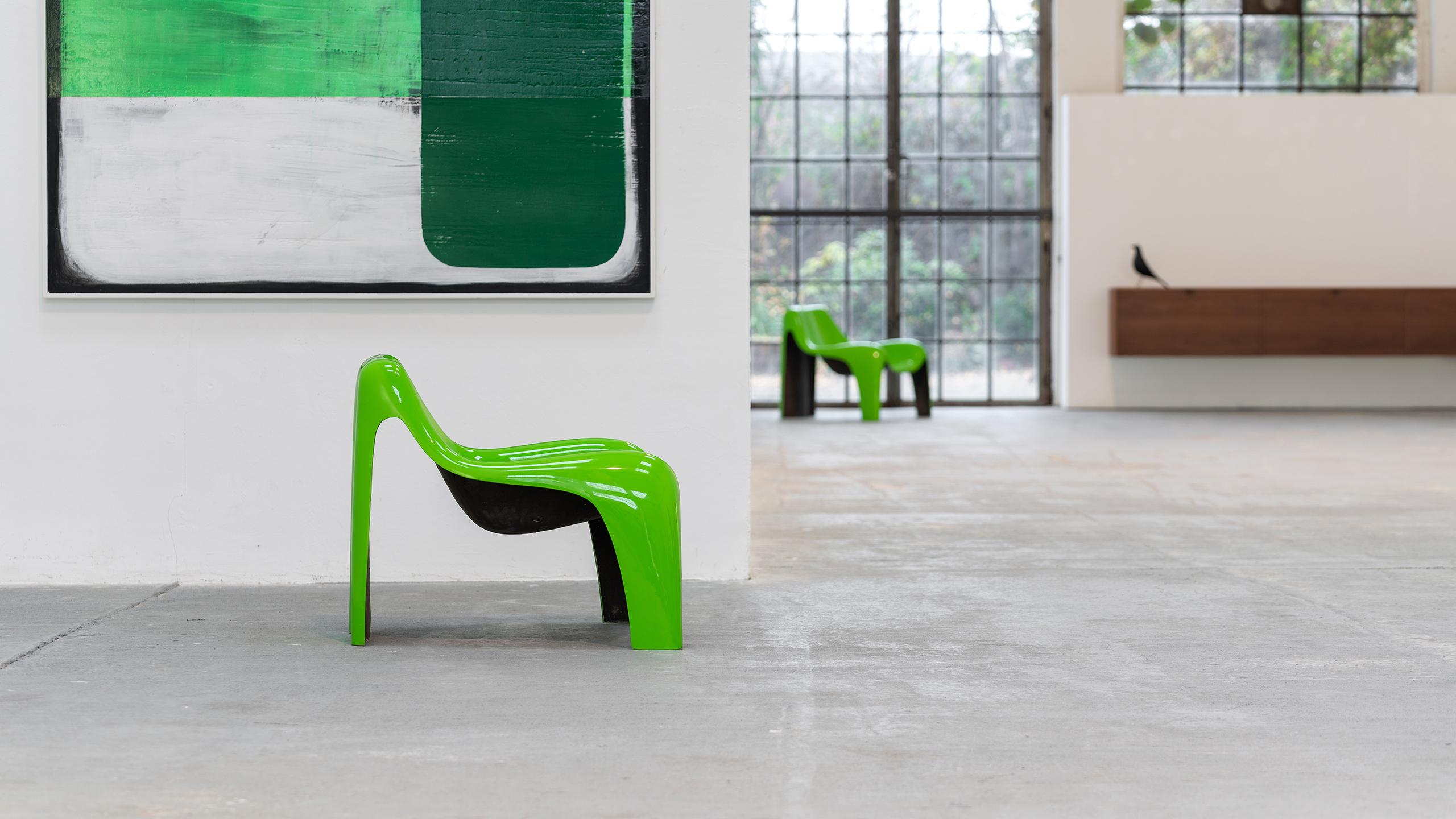 Organic Lounge Chair Luigi Colani Green Fiberglass 1968 Space Age Mid Century  For Sale 4